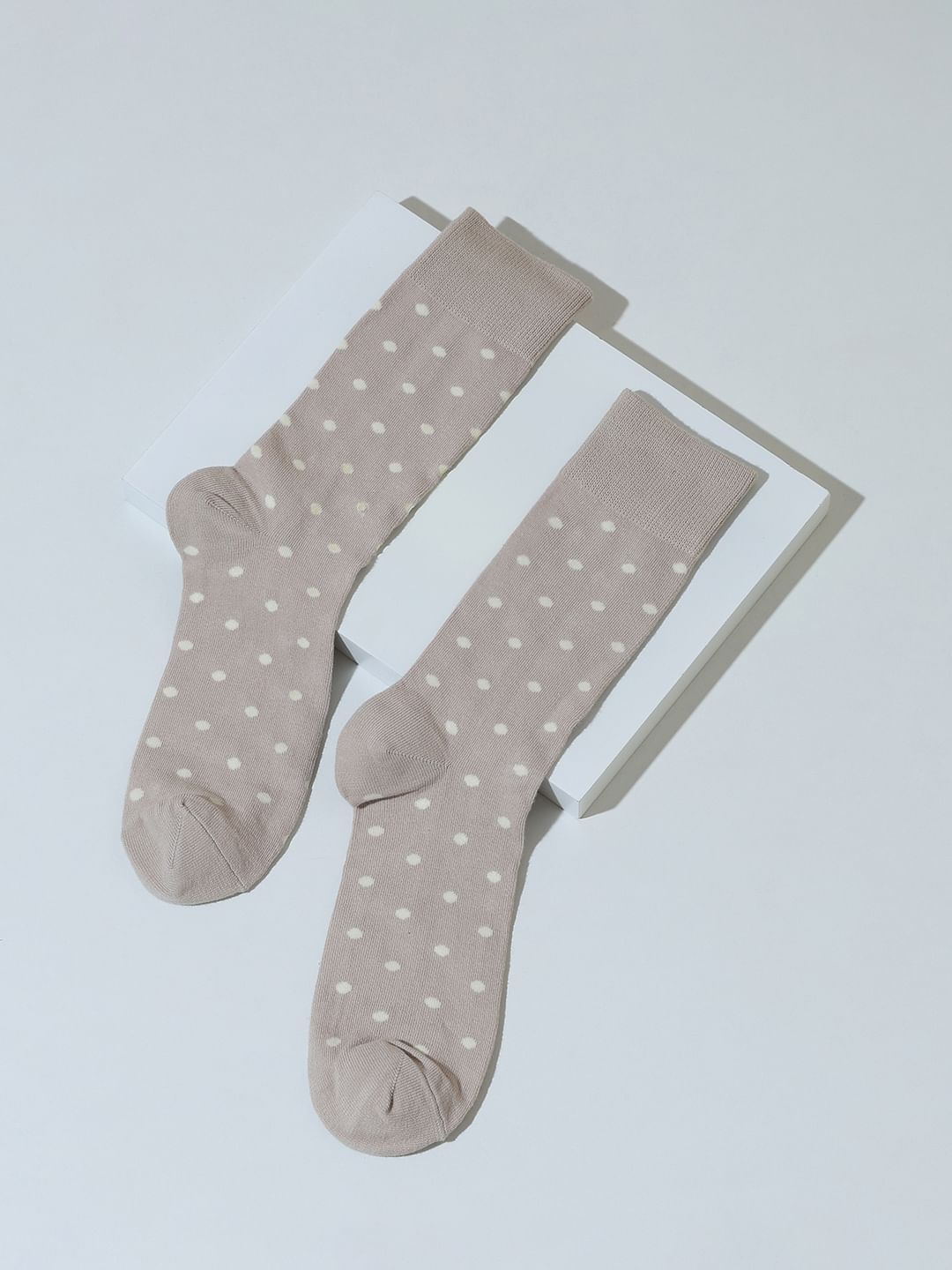 Beige Dotted Socks