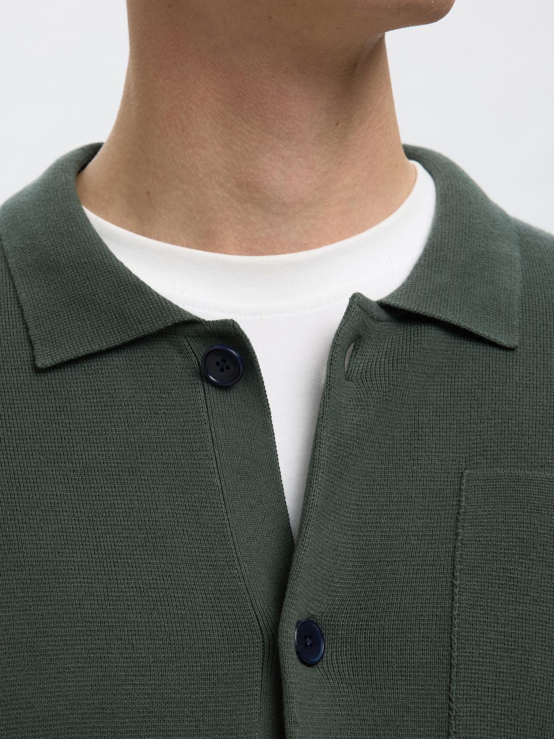 Relaxed Fit Knitted Polo Cardigan