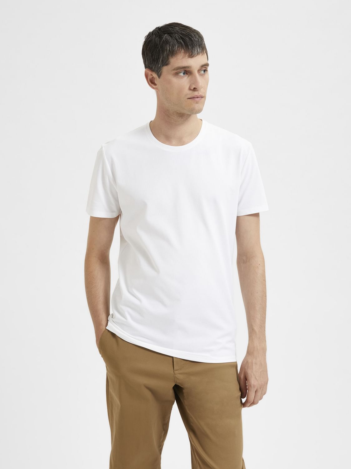 White Organic Cotton Crew Neck T-shirt
