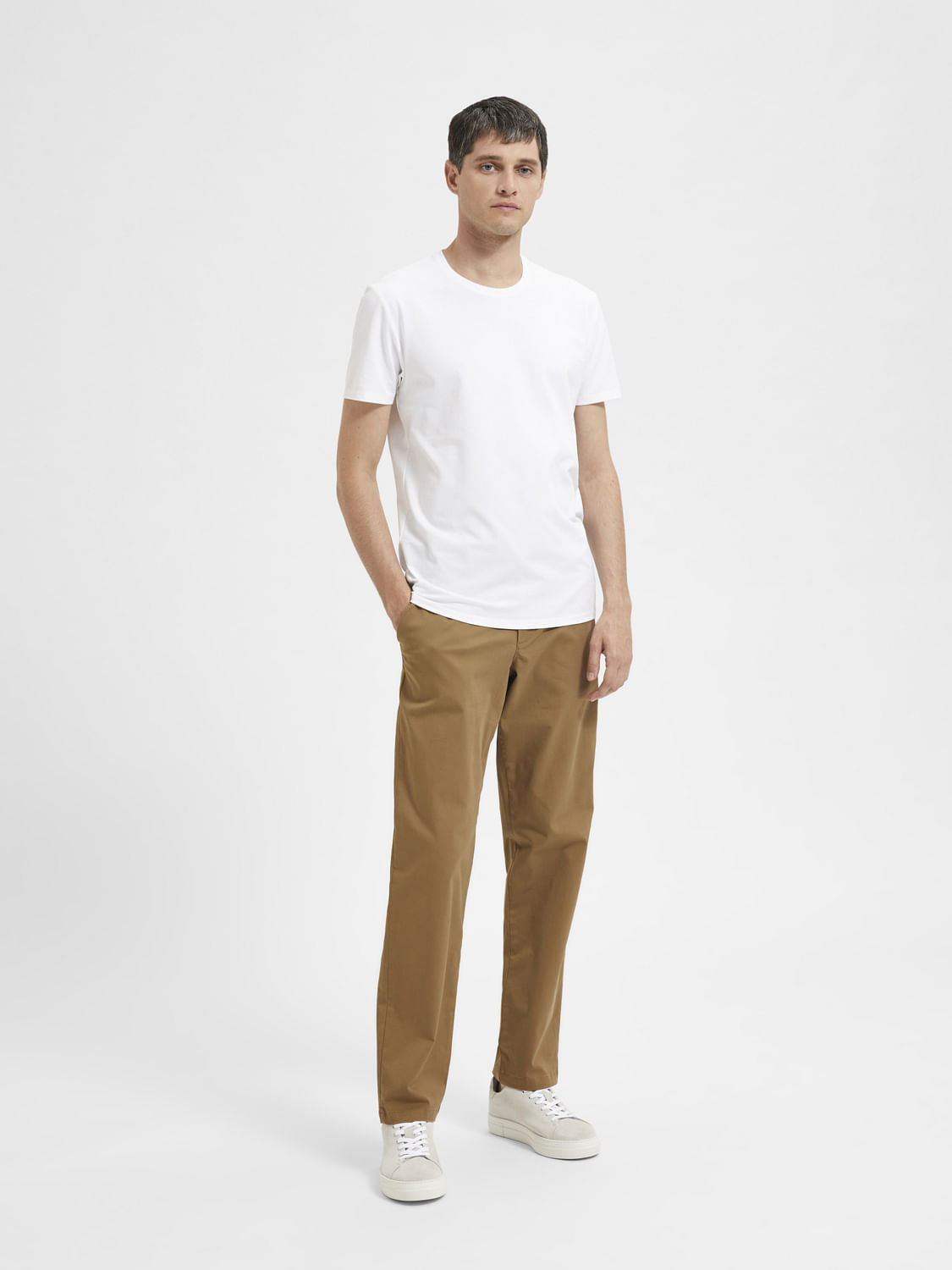 White Organic Cotton Crew Neck T-shirt