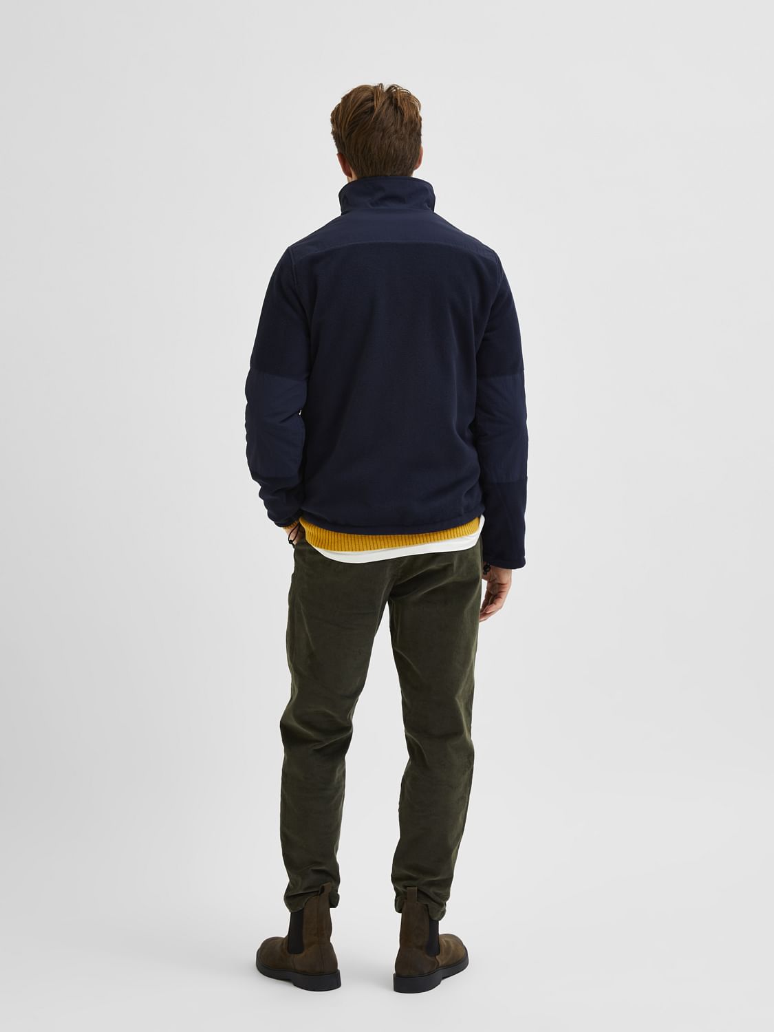 Navy Blue Zip Up Fleece Jacket