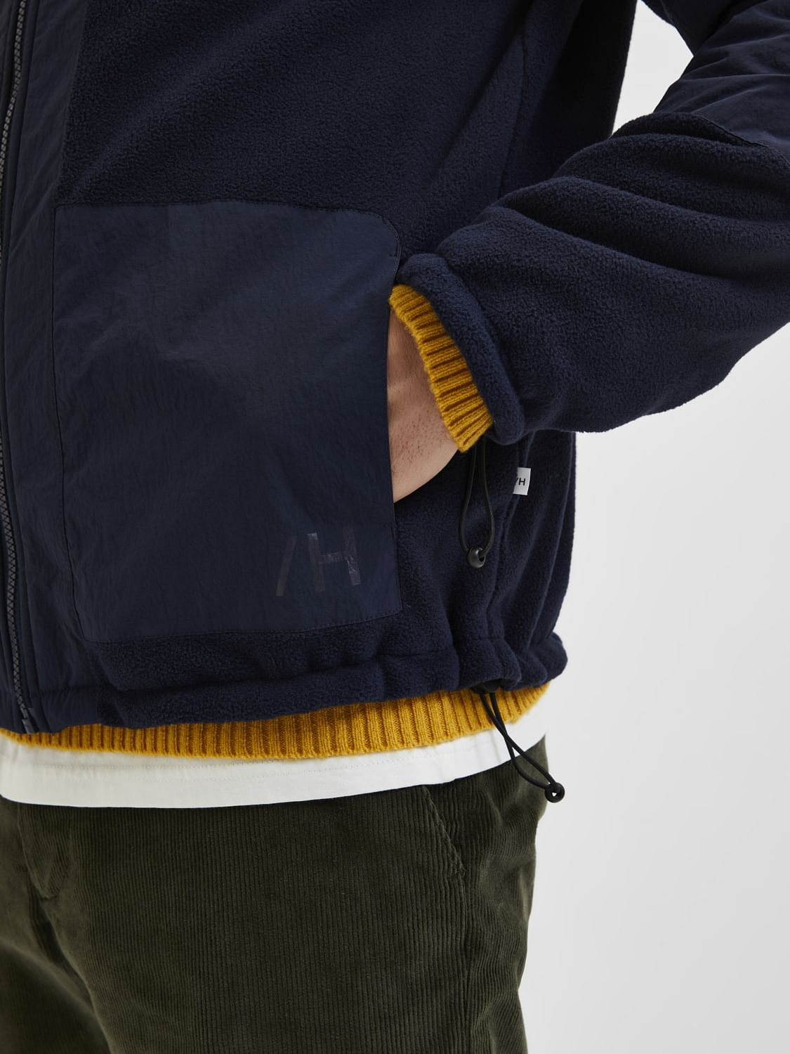 Navy Blue Zip Up Fleece Jacket