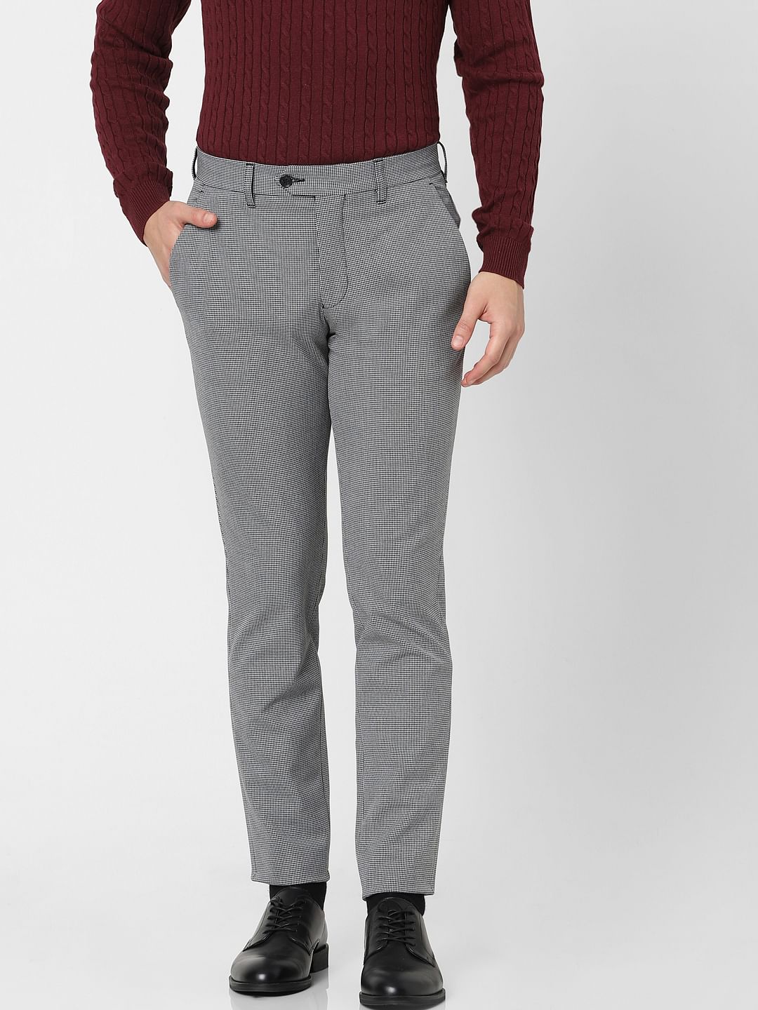 Light Grey Solid Trousers