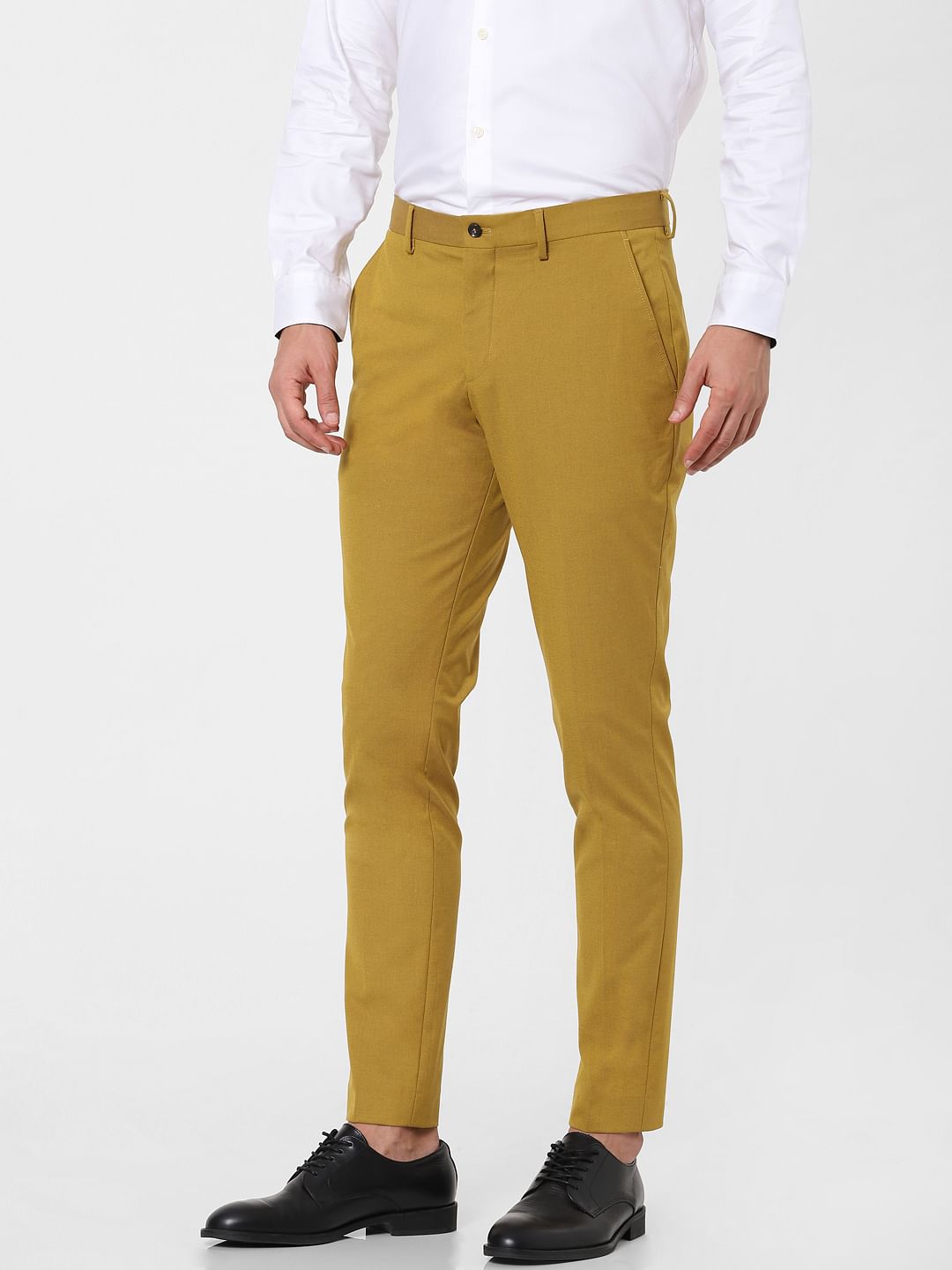 Mustard Slim Fit Suit Trousers