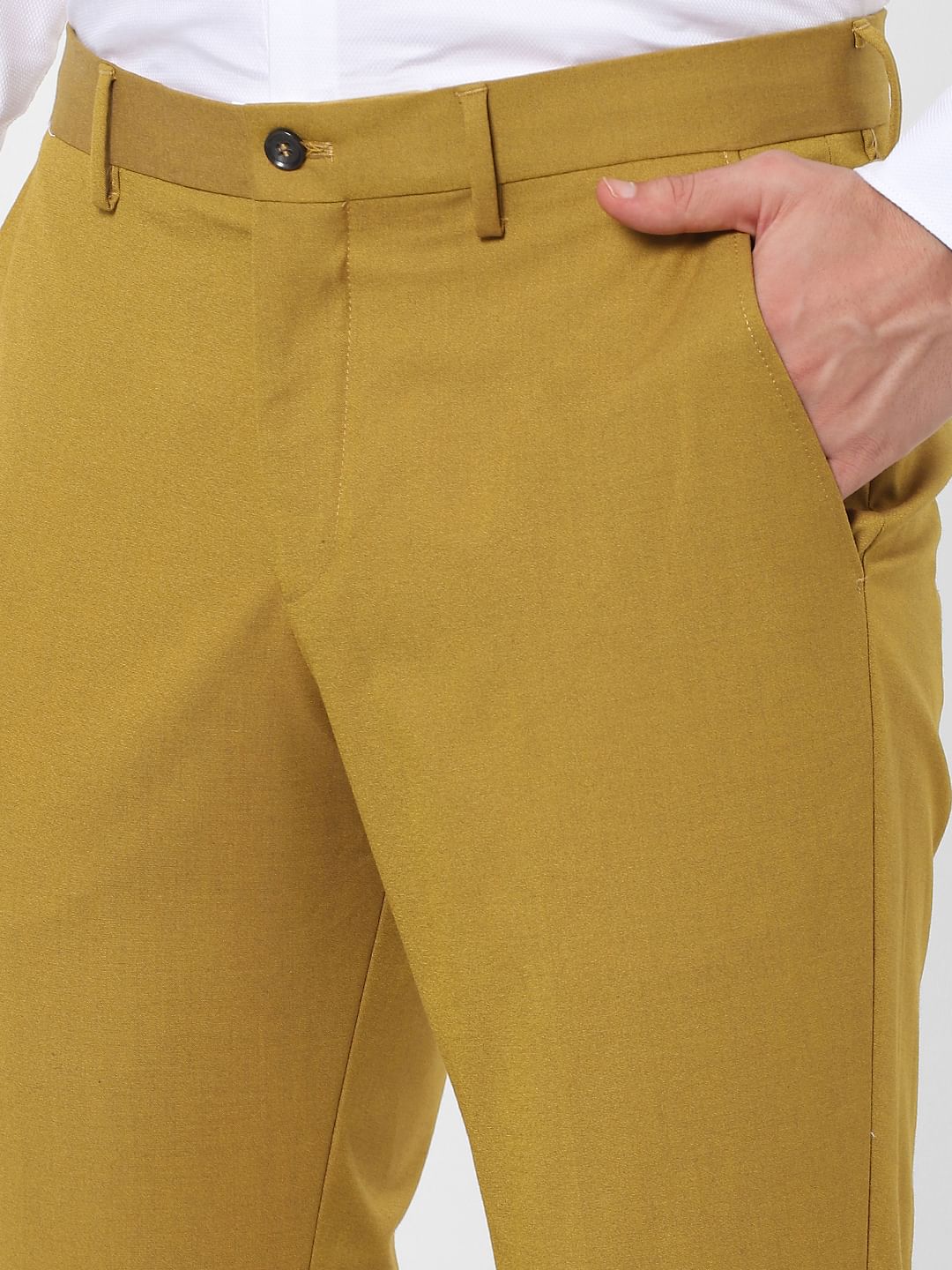 Mustard Slim Fit Suit Trousers