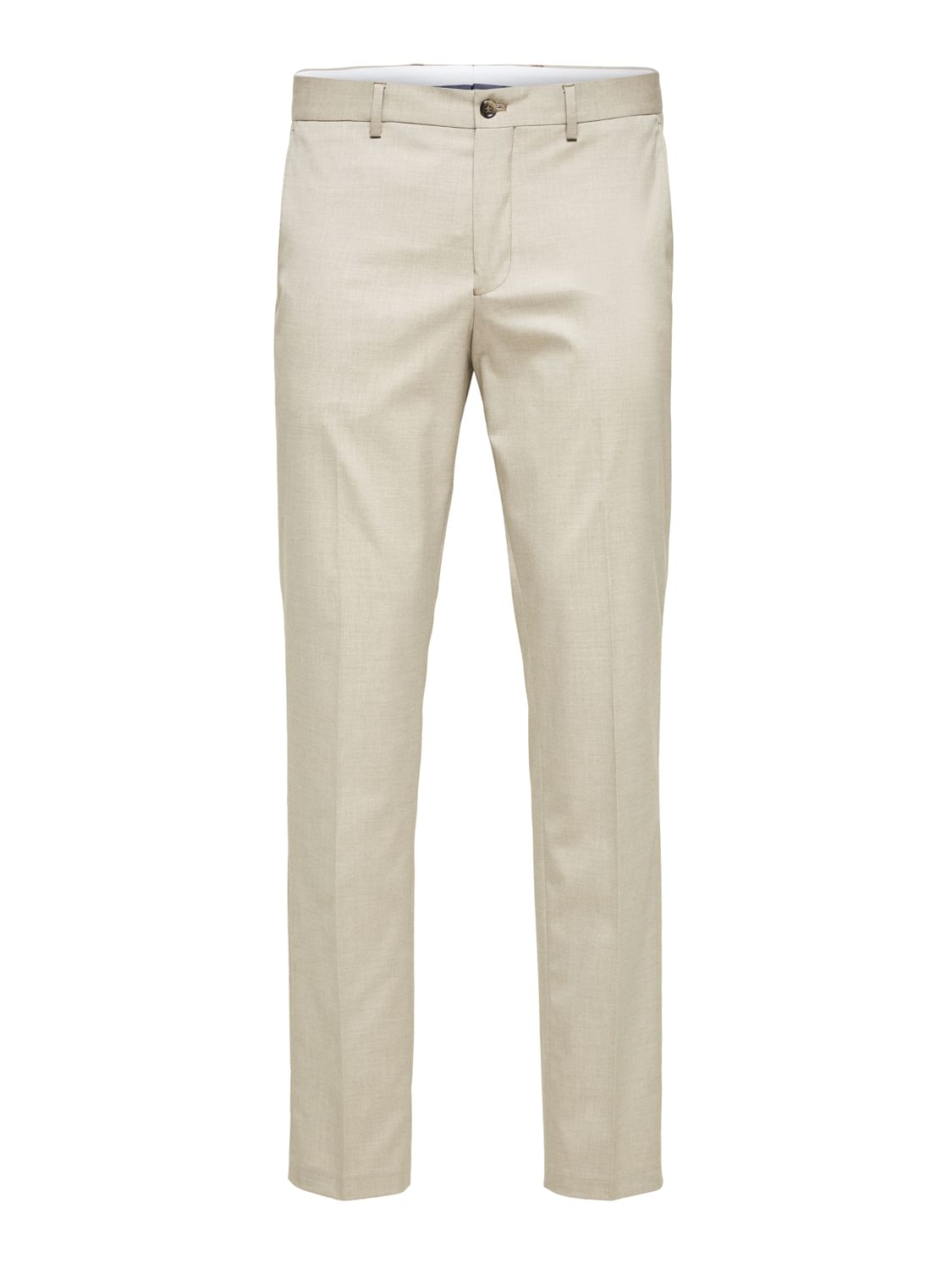 Beige Slim Fit Trousers