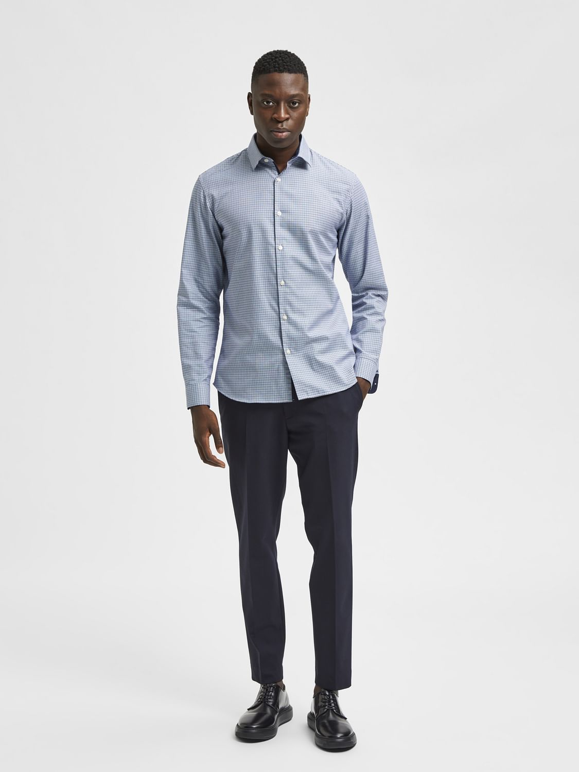 Blue Check Full Sleeves Shirt