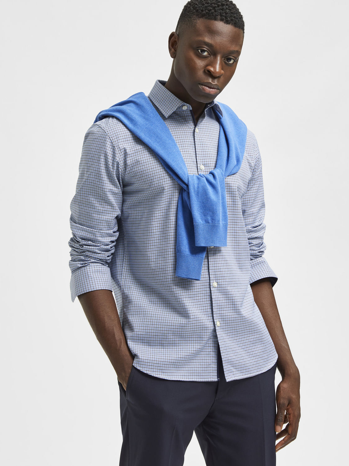 Blue Check Full Sleeves Shirt