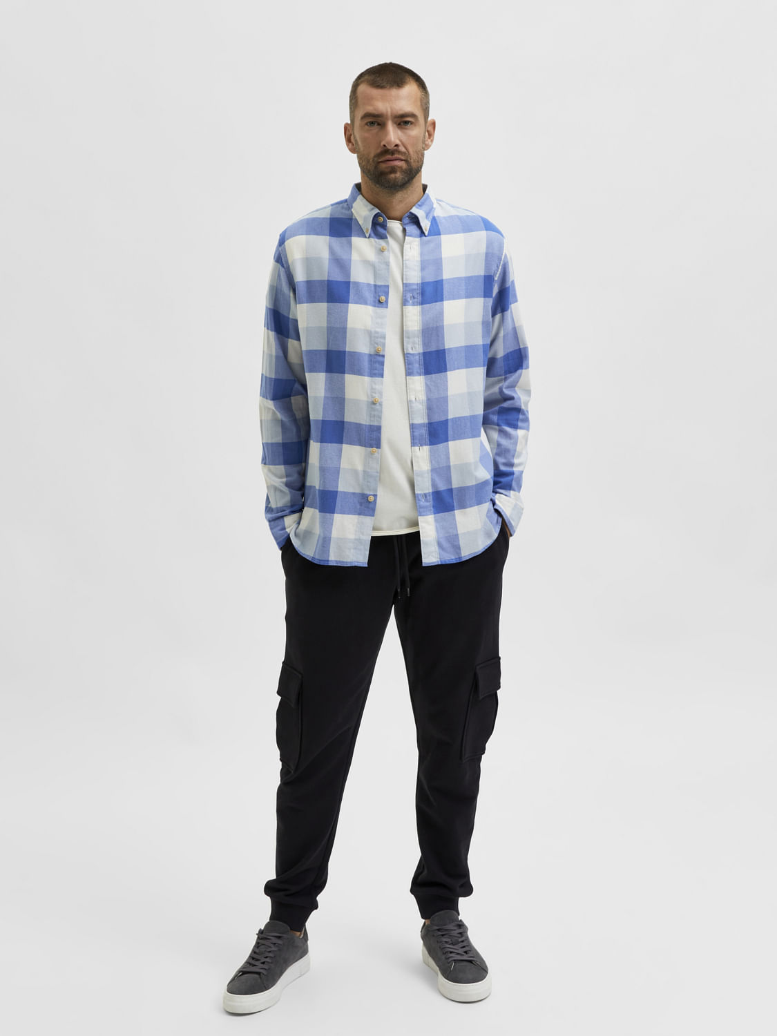 Blue Flannel Checked Full Sleeves Shirt