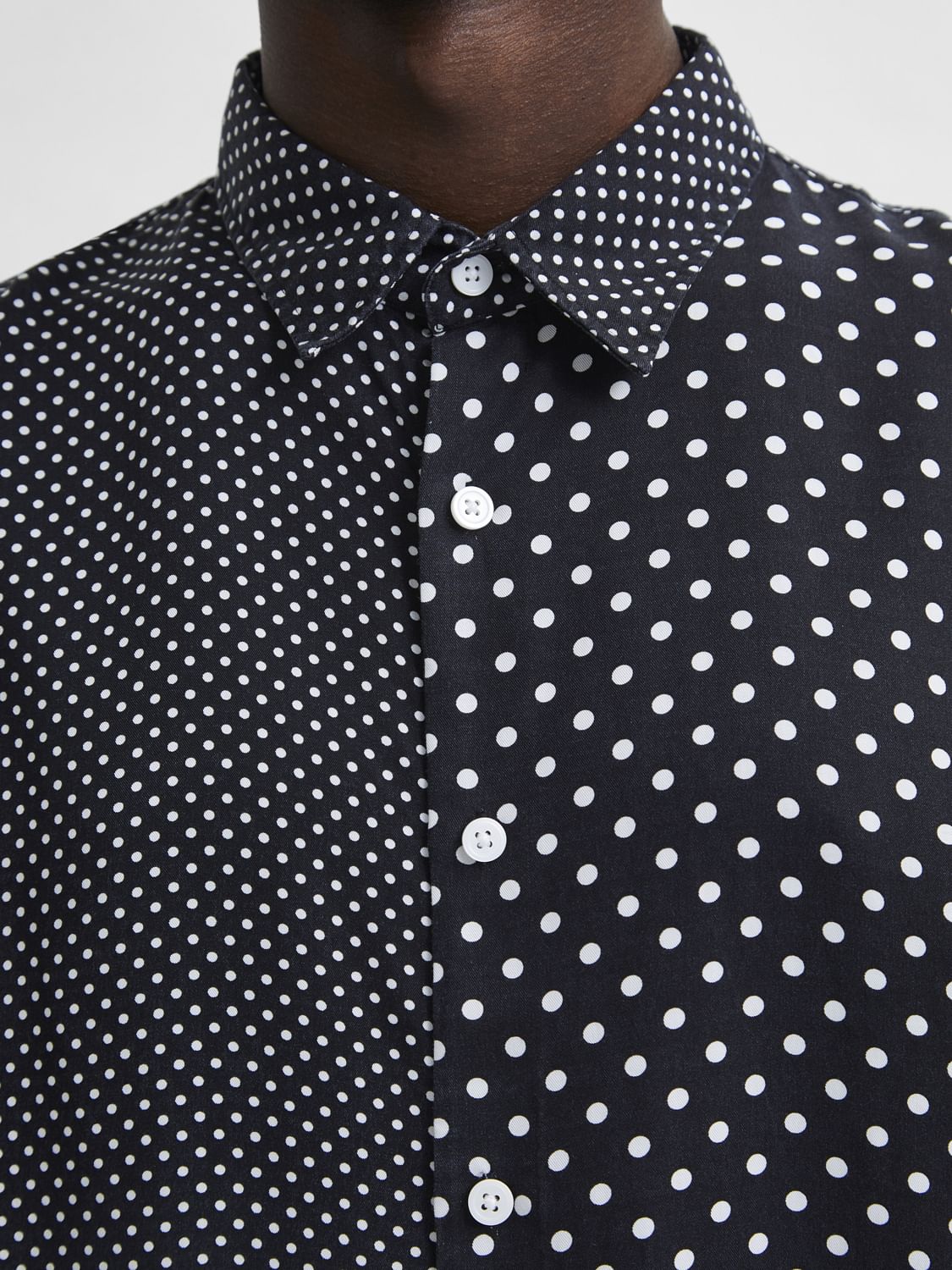 Black Dotted Half Sleeves Shirt