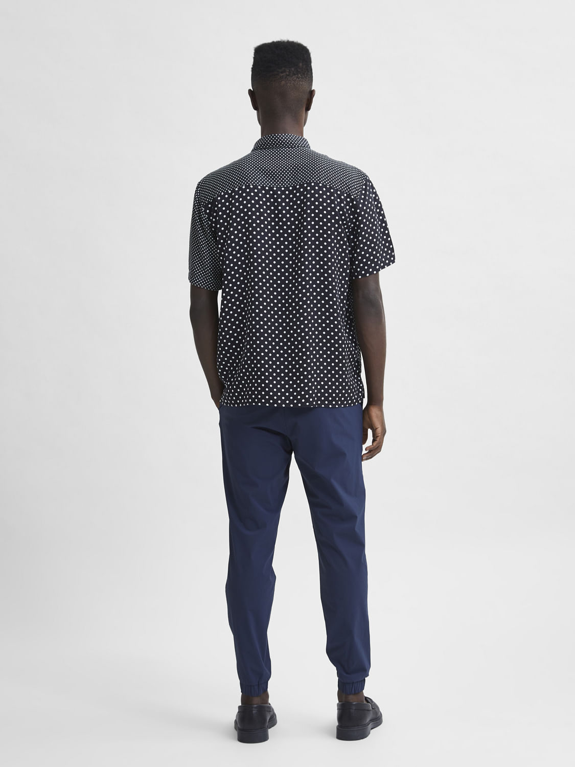 Black Dotted Half Sleeves Shirt