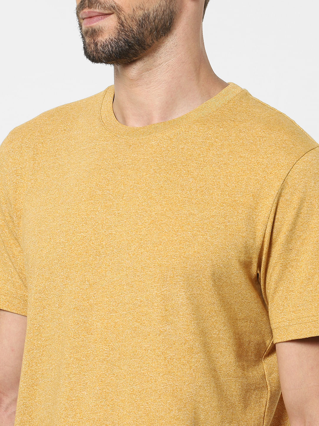 Yellow Organic Cotton Crew Neck T-Shirt