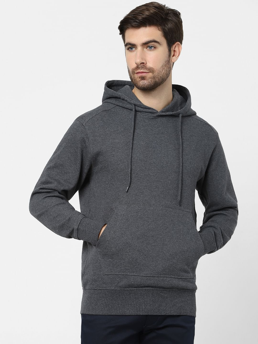 Grey Organic Cotton Hooded Sweatshirt
