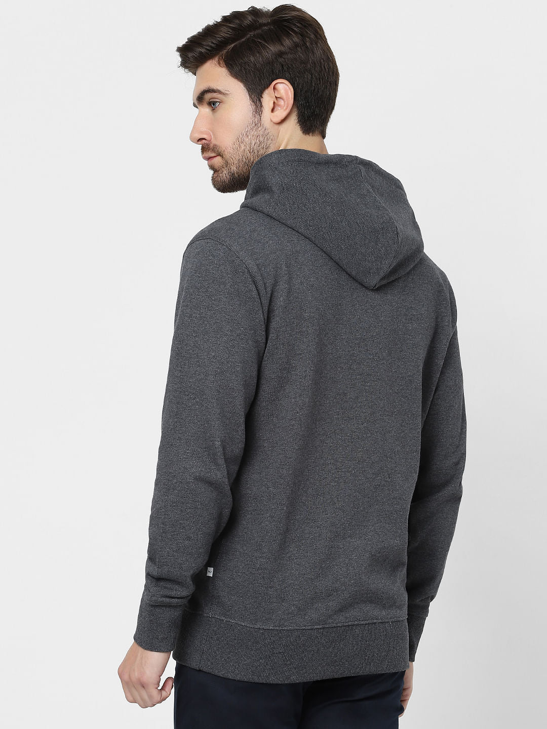 Grey Organic Cotton Hooded Sweatshirt