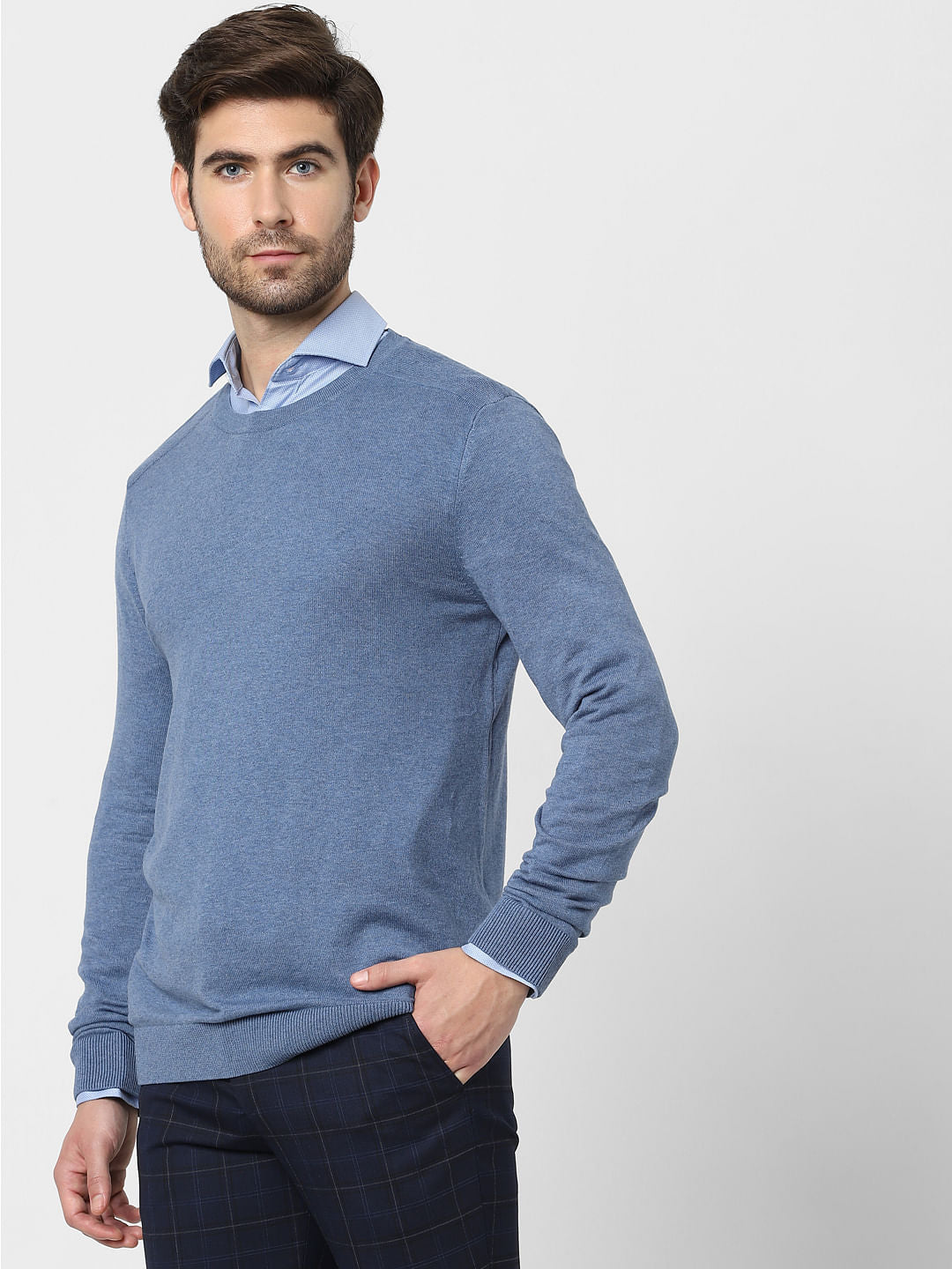 Blue Cotton Pullover
