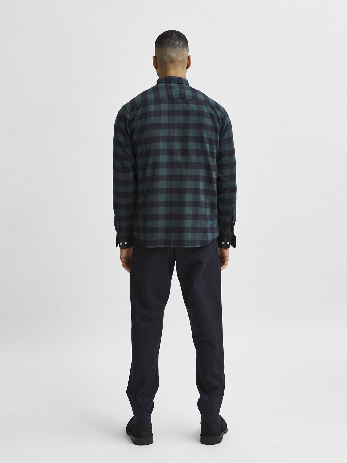 Green Flannel Checked Full Sleeves Shirt