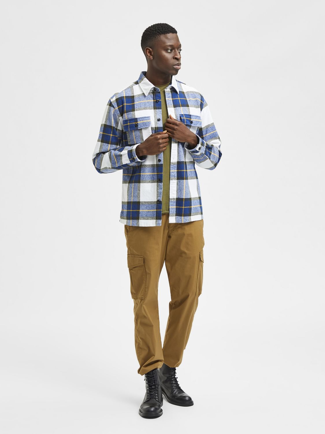 Blue & White Checks Overshirt