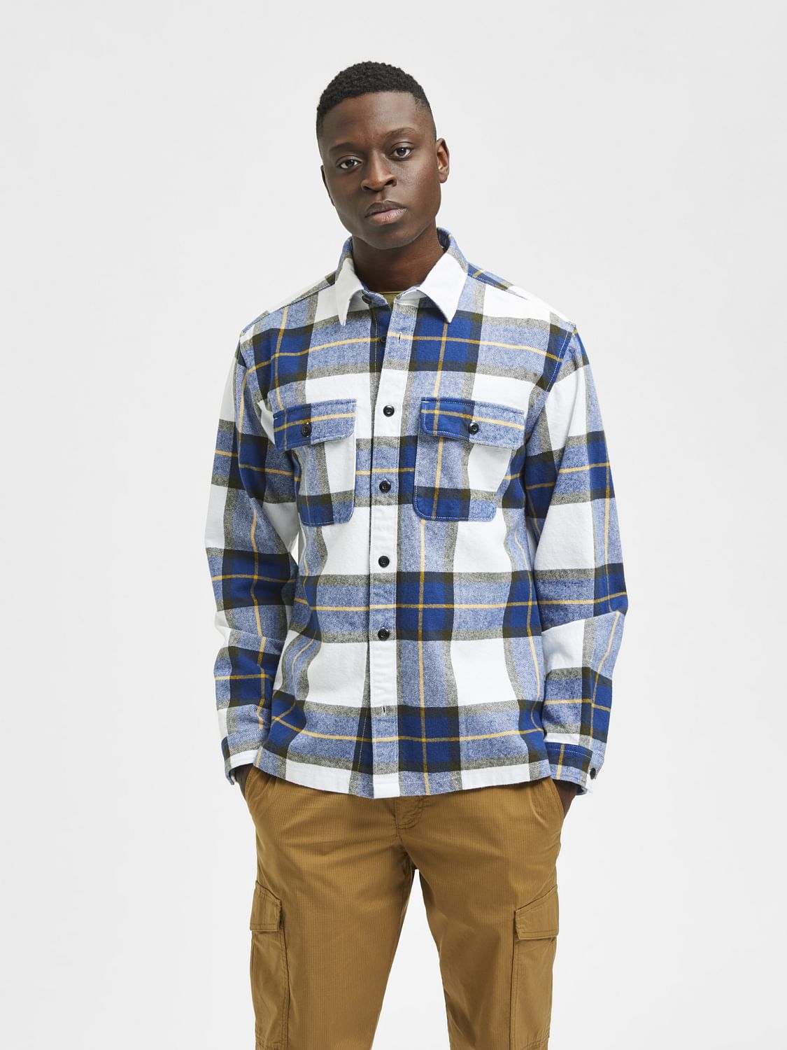 Blue & White Checks Overshirt
