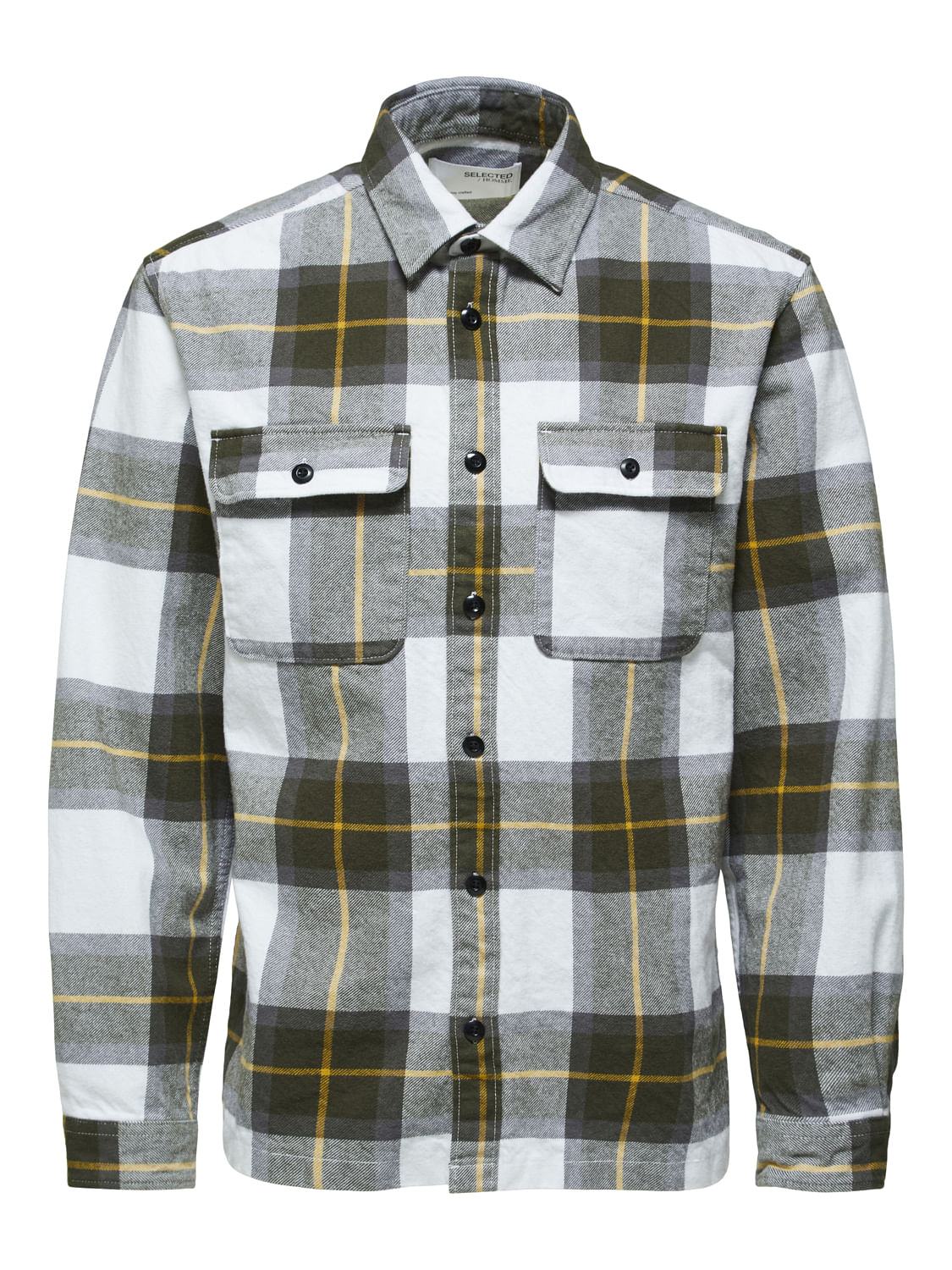 White & Grey Checks Overshirt