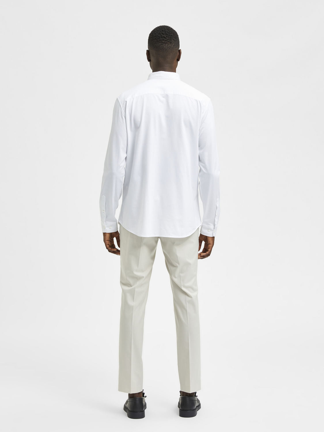 White Button Down Full Sleeves Shirt