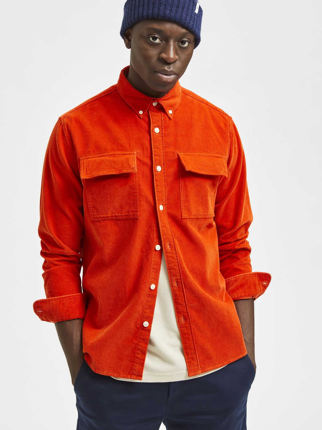 Orange Corduroy Shirt