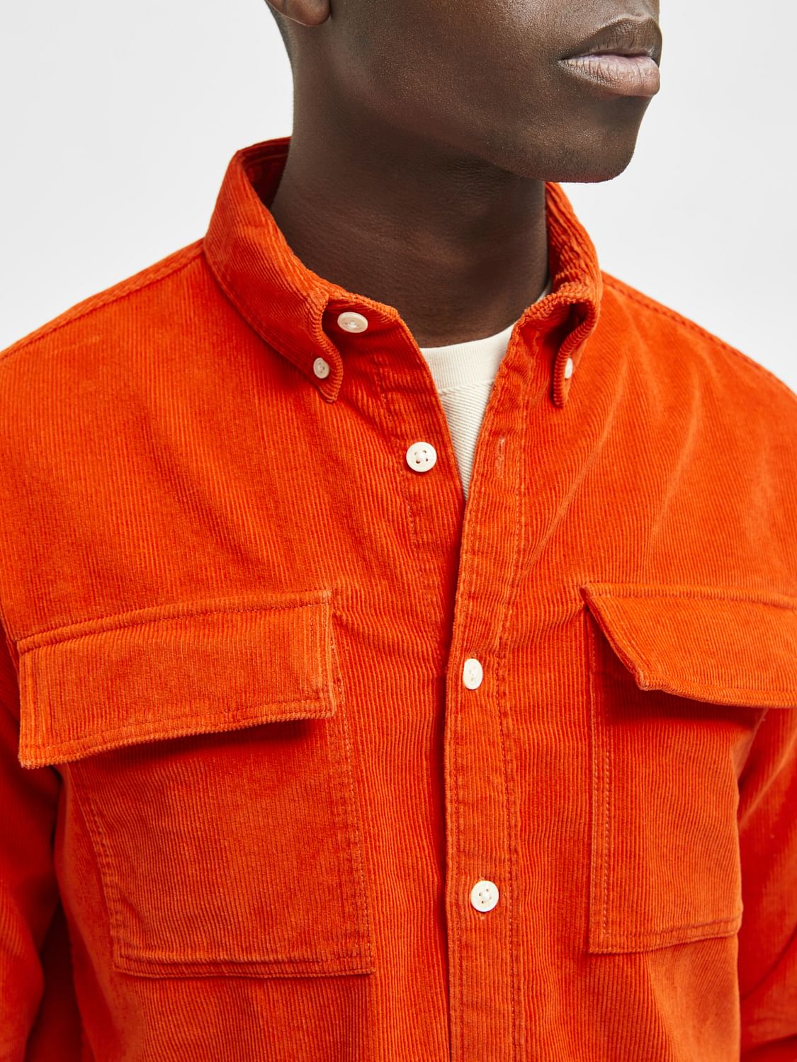 Orange Corduroy Shirt
