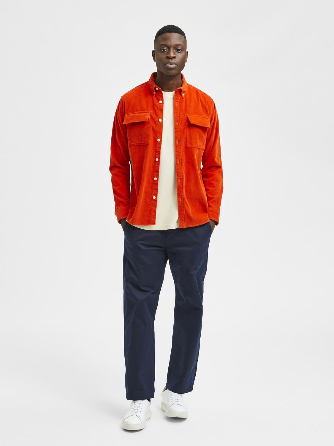 Orange Corduroy Shirt