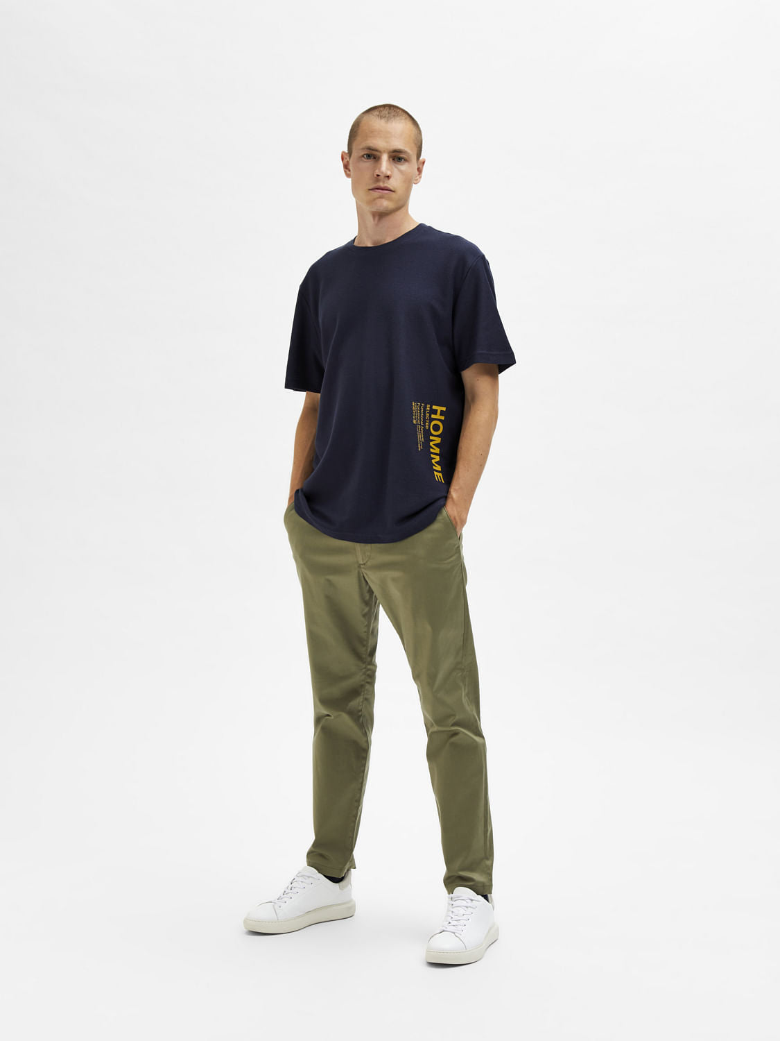Blue Logo Print Crew Neck T-Shirt