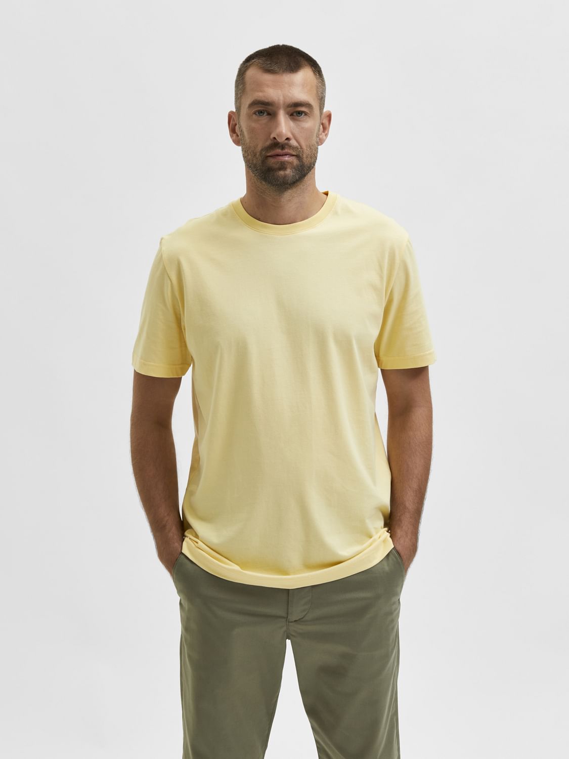 Yellow Organic Cotton Crew Neck T-Shirt