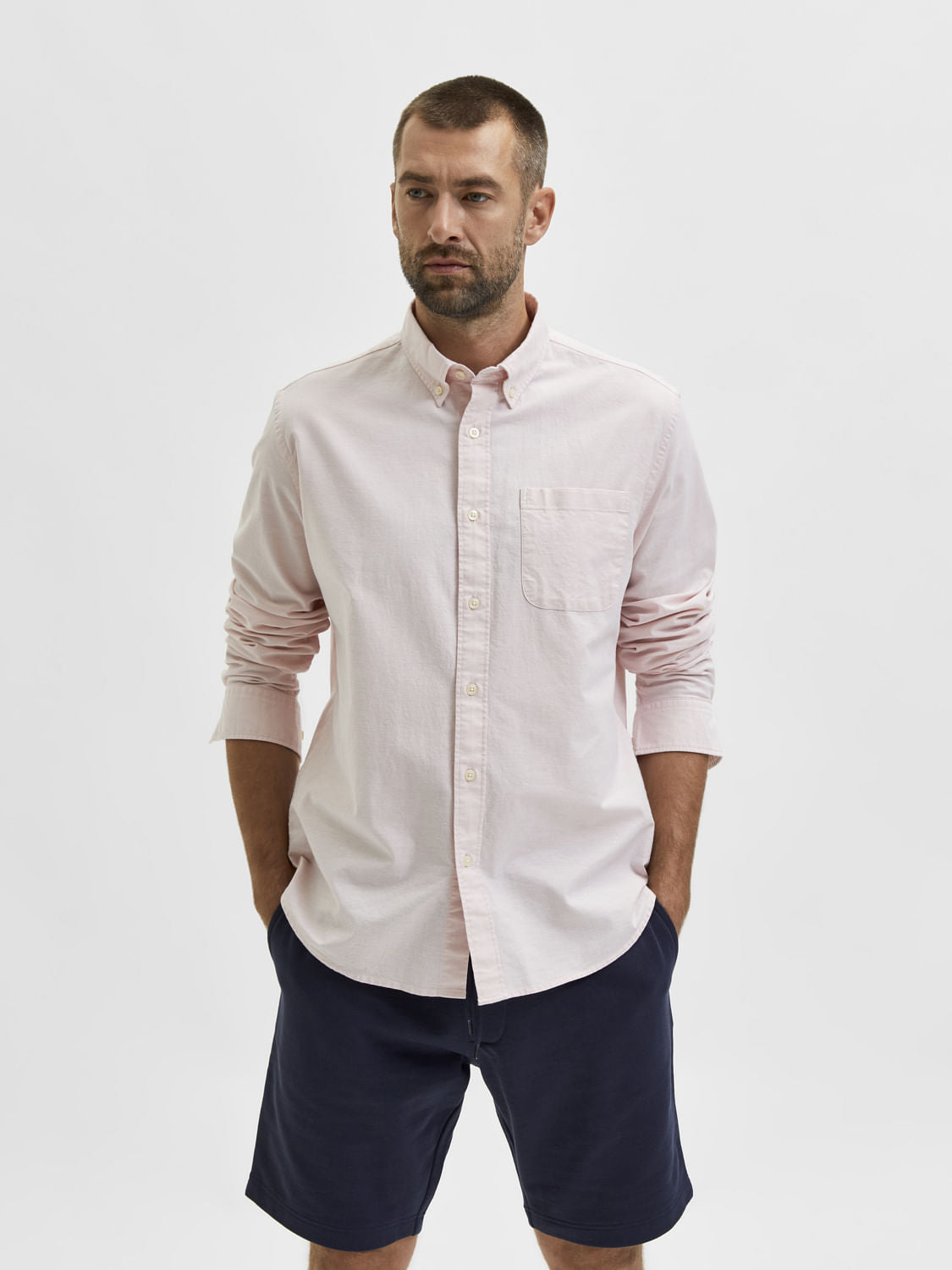 Light Pink Organic Cotton Full Sleeves Shirt