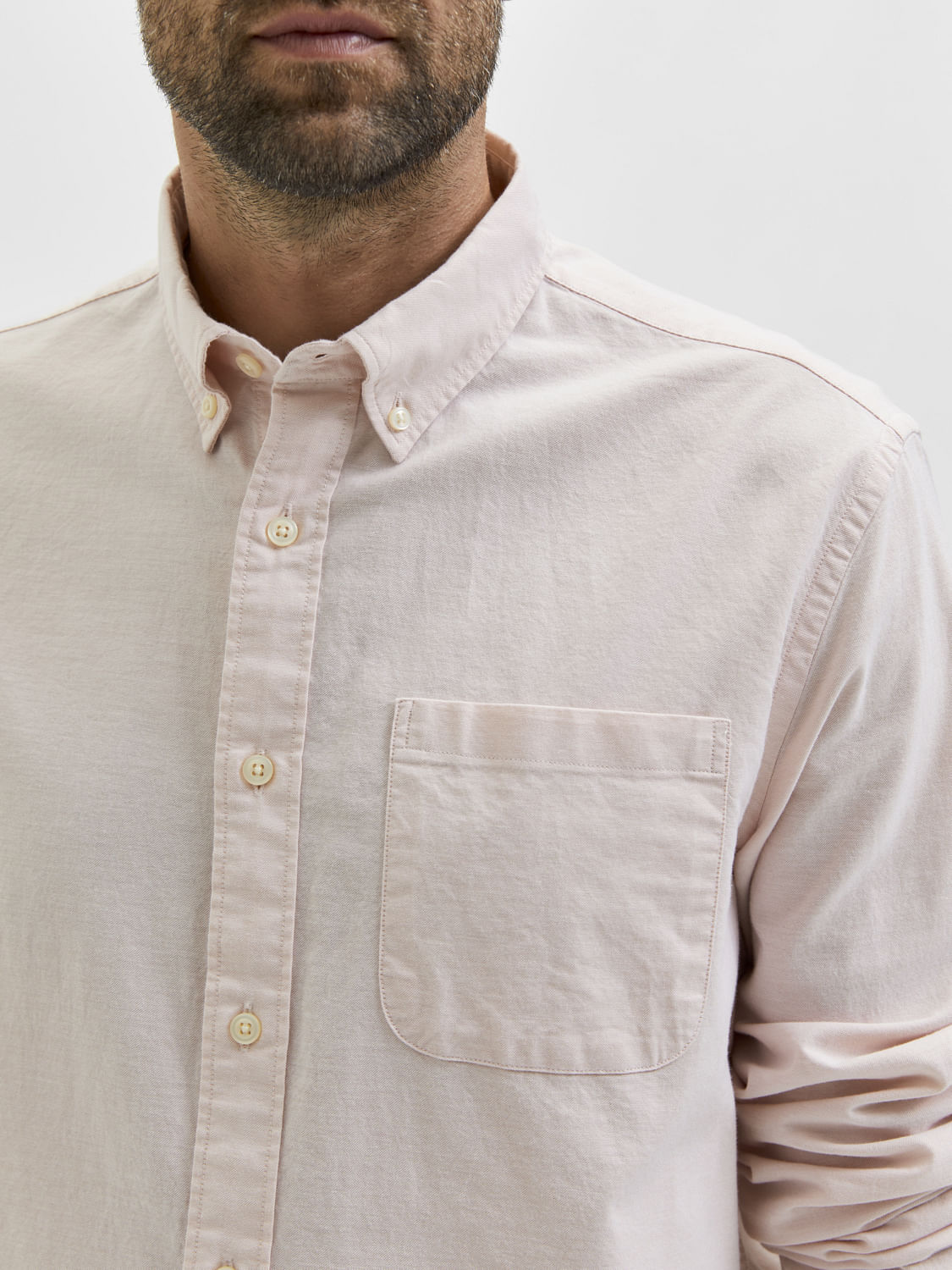 Light Pink Organic Cotton Full Sleeves Shirt