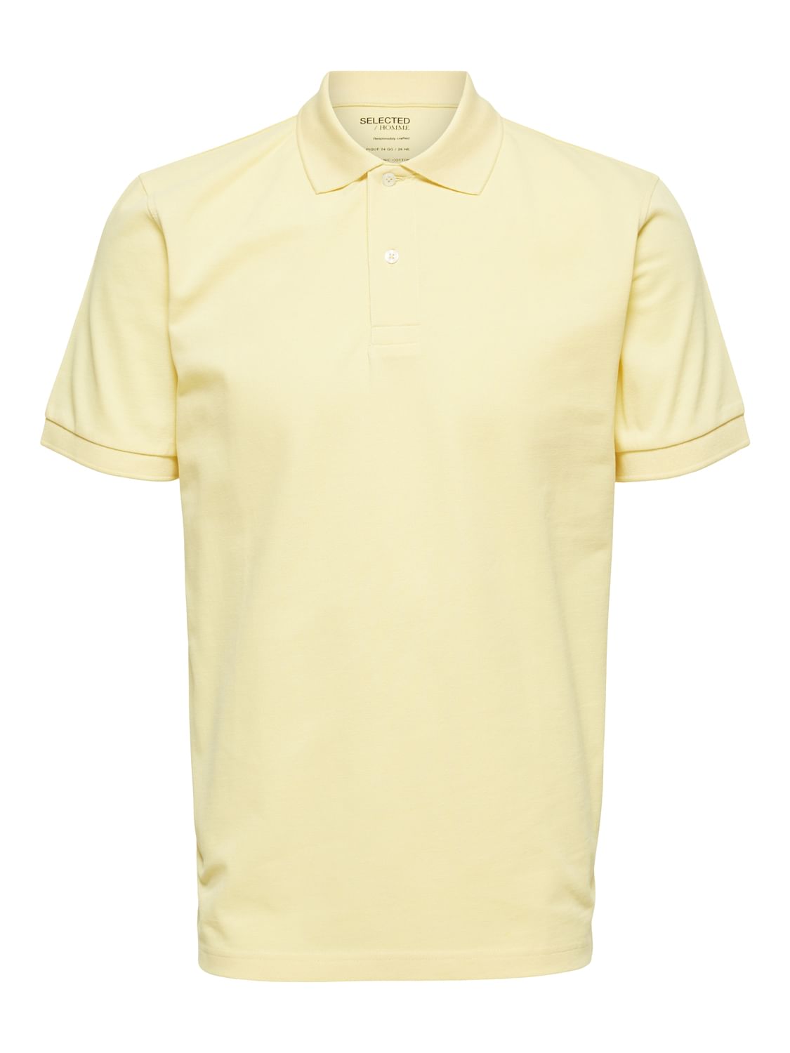 Yellow Organic Cotton Polo Neck T-Shirt