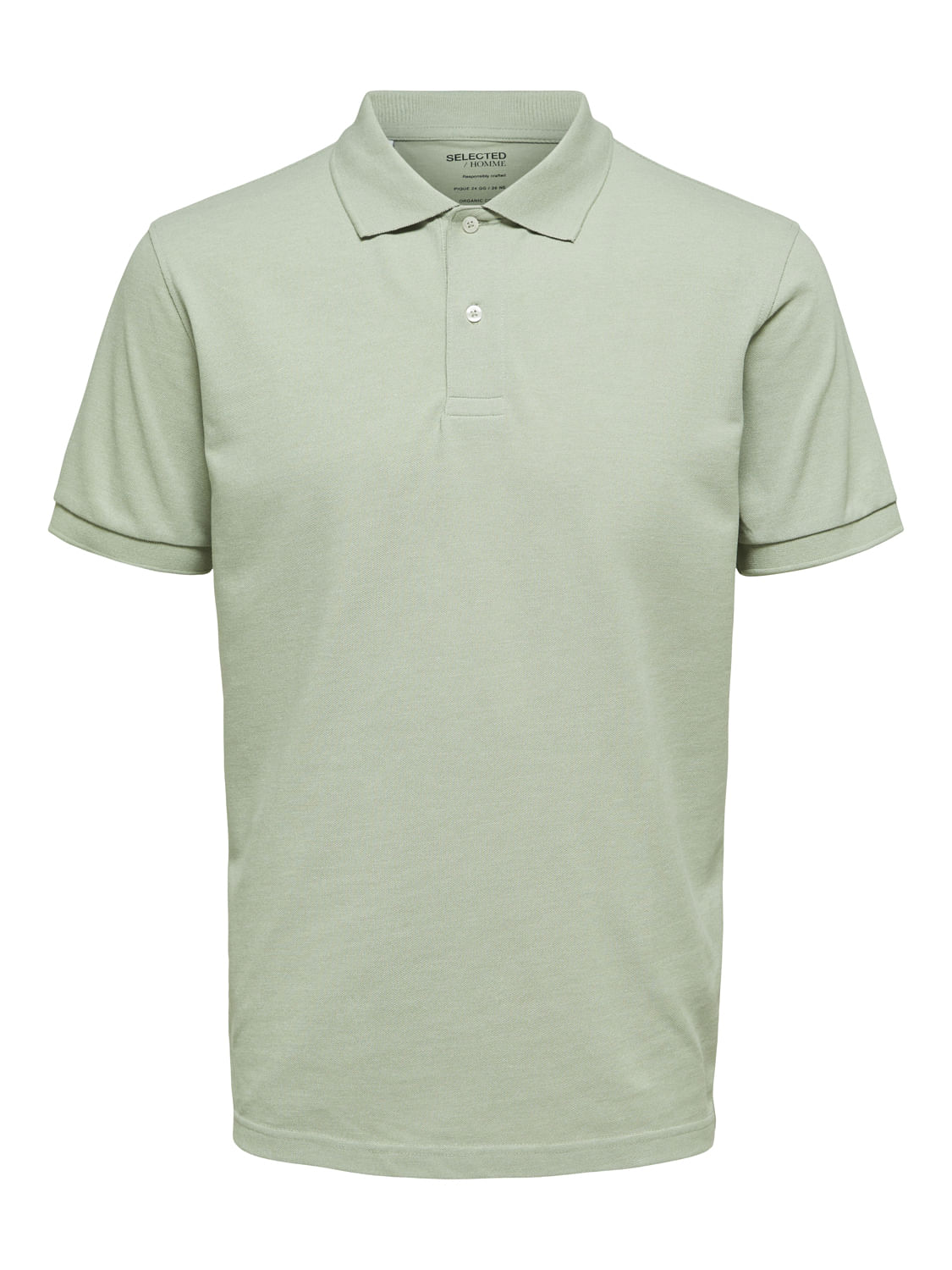 Grey Organic Cotton Polo Neck T-Shirt