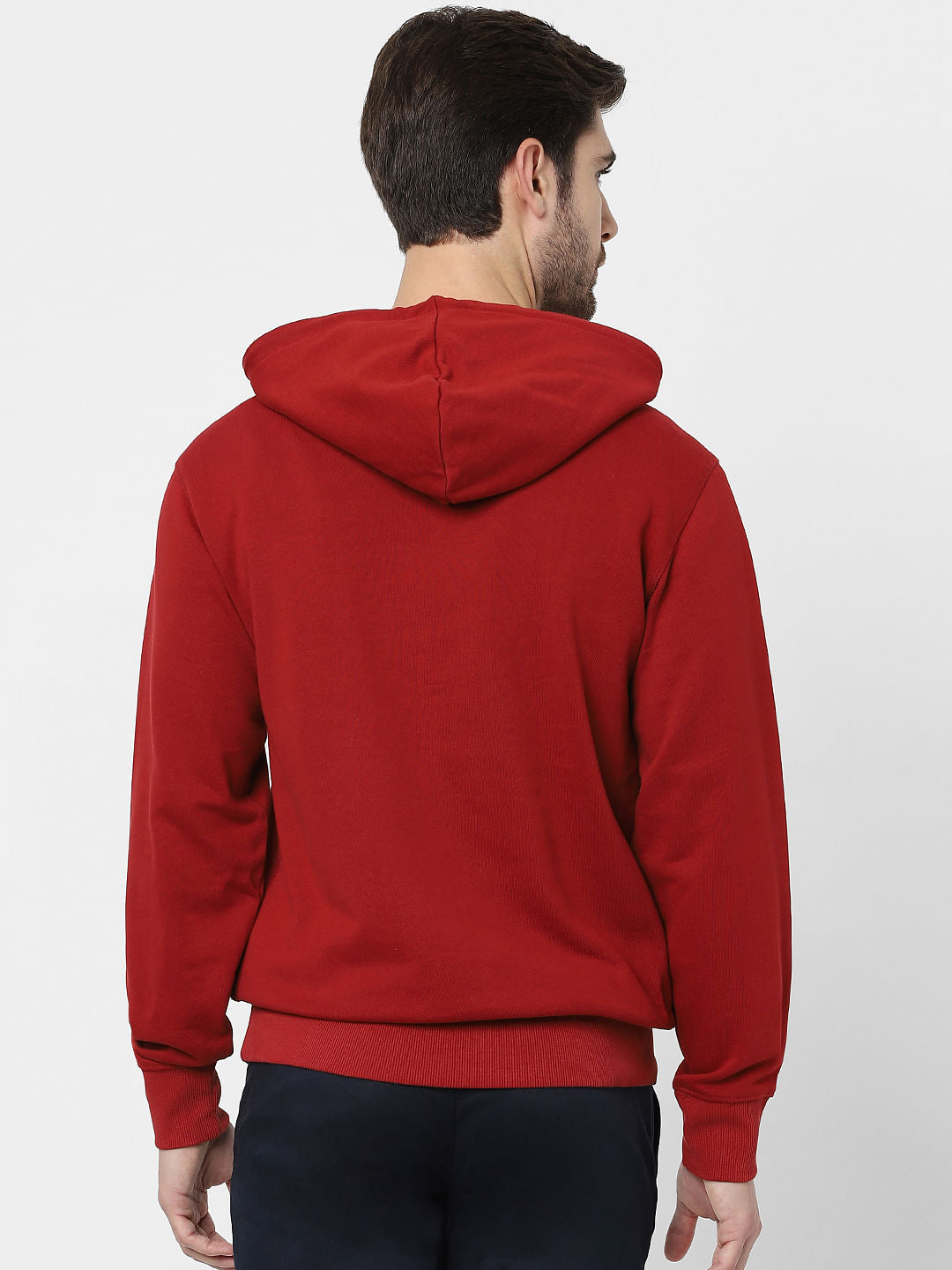 Red Organic Cotton Hooded Sweatshirt