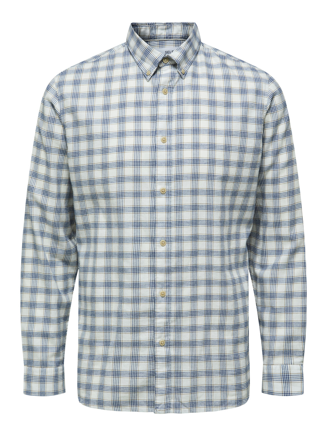 White Flannel Checked Full Sleeves Shirt