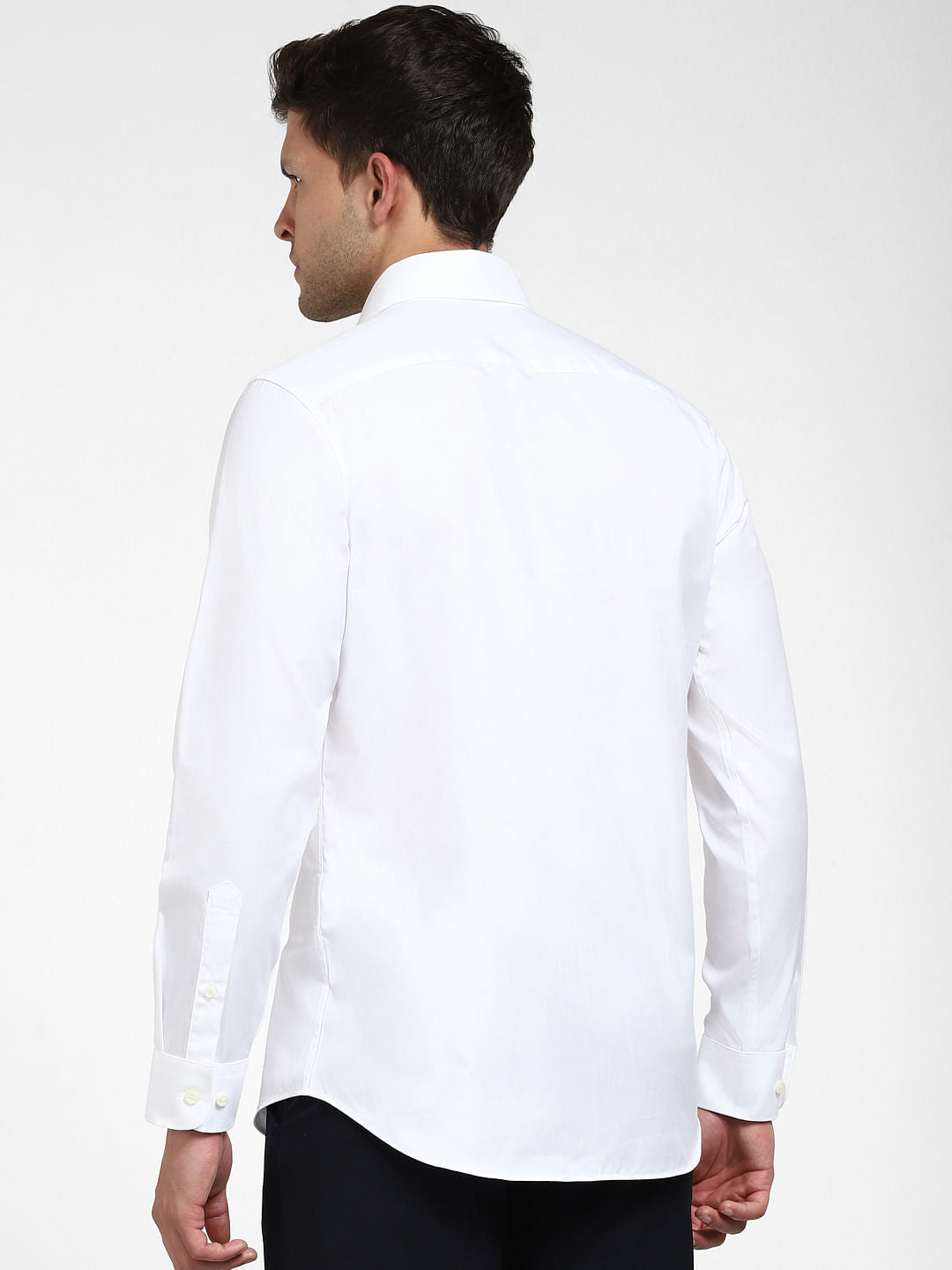 White Cotton Full Sleeves Shirt