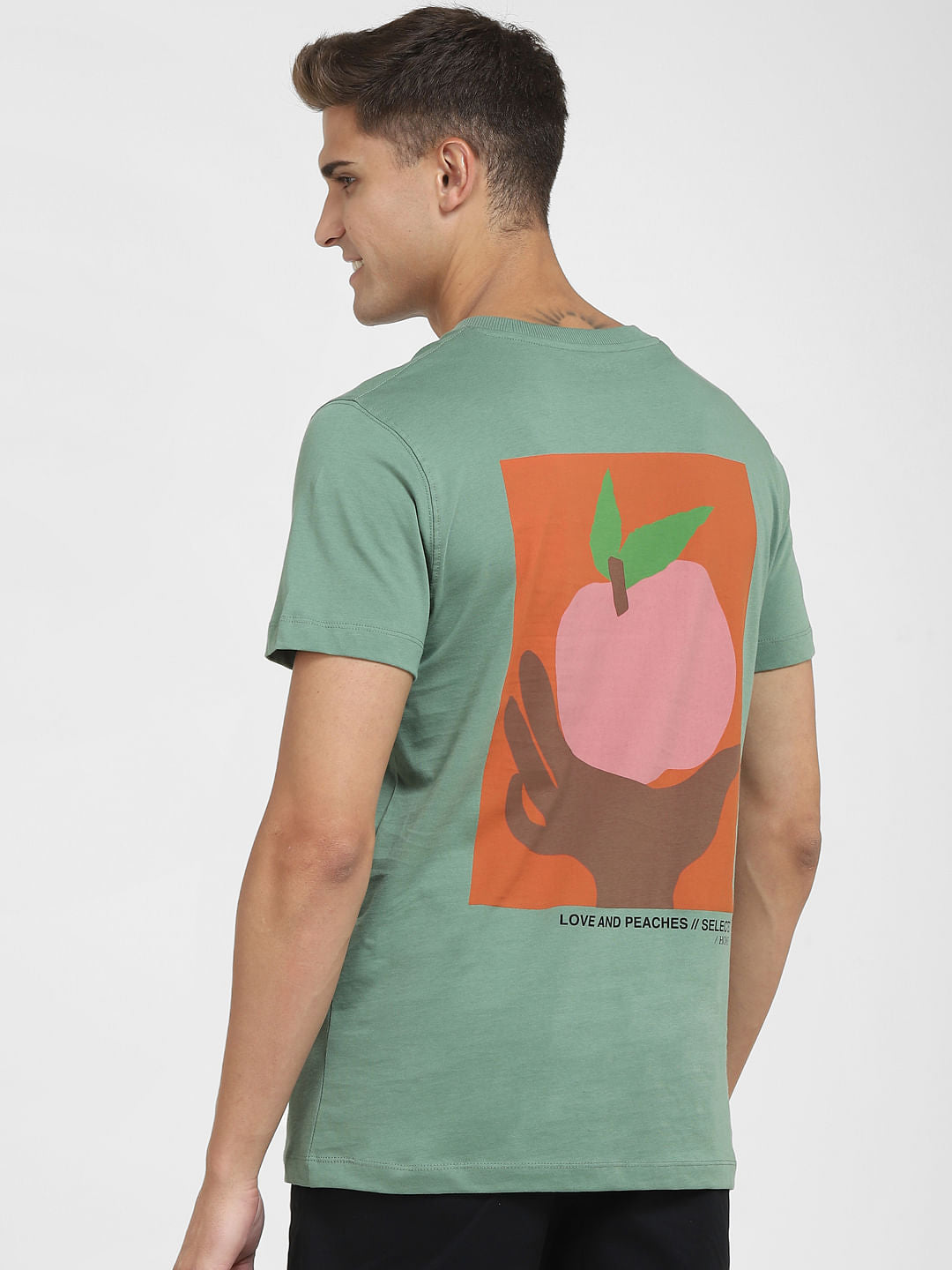 Green Graphic Print Crew Neck T-Shirt