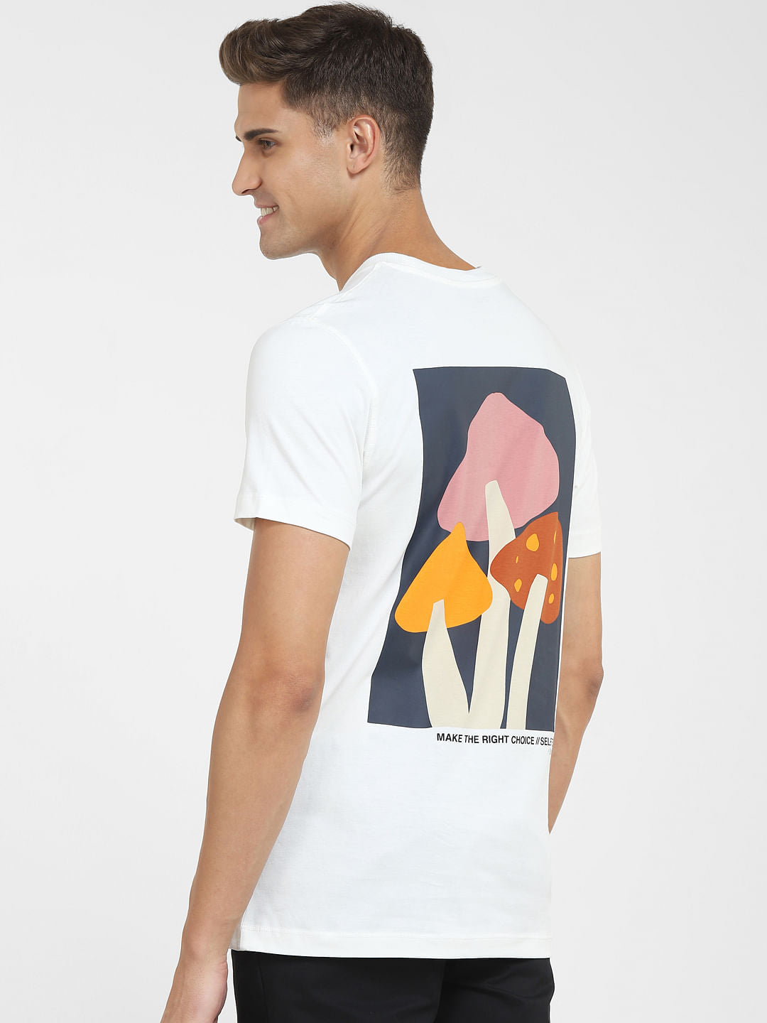 White Graphic Print Crew Neck T-Shirt