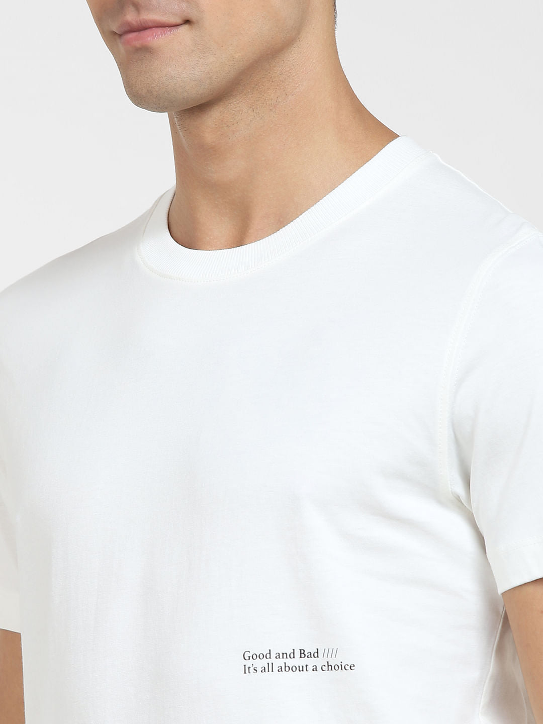 White Graphic Print Crew Neck T-Shirt