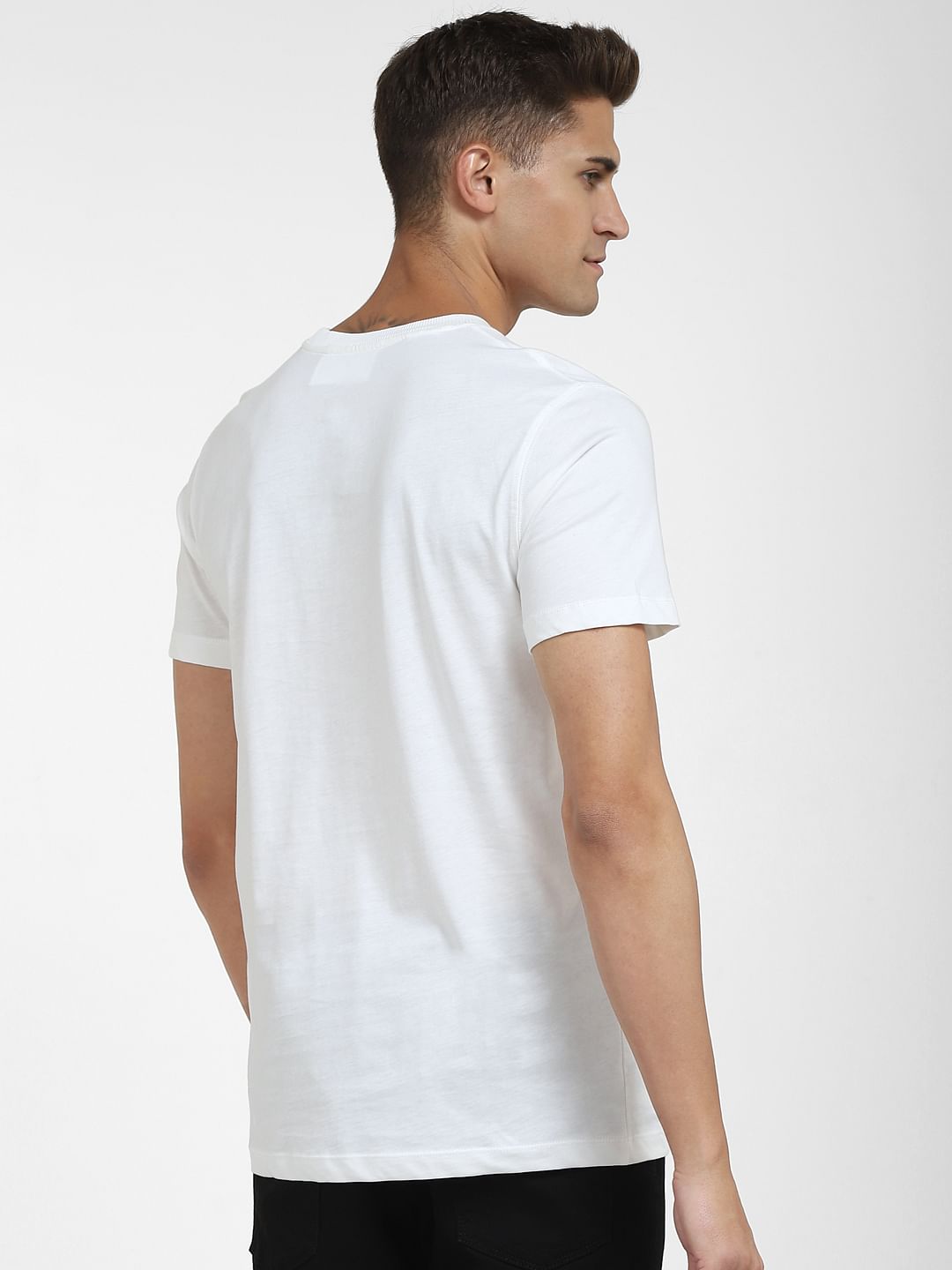 White Graphic Print Crew Neck T-Shirt