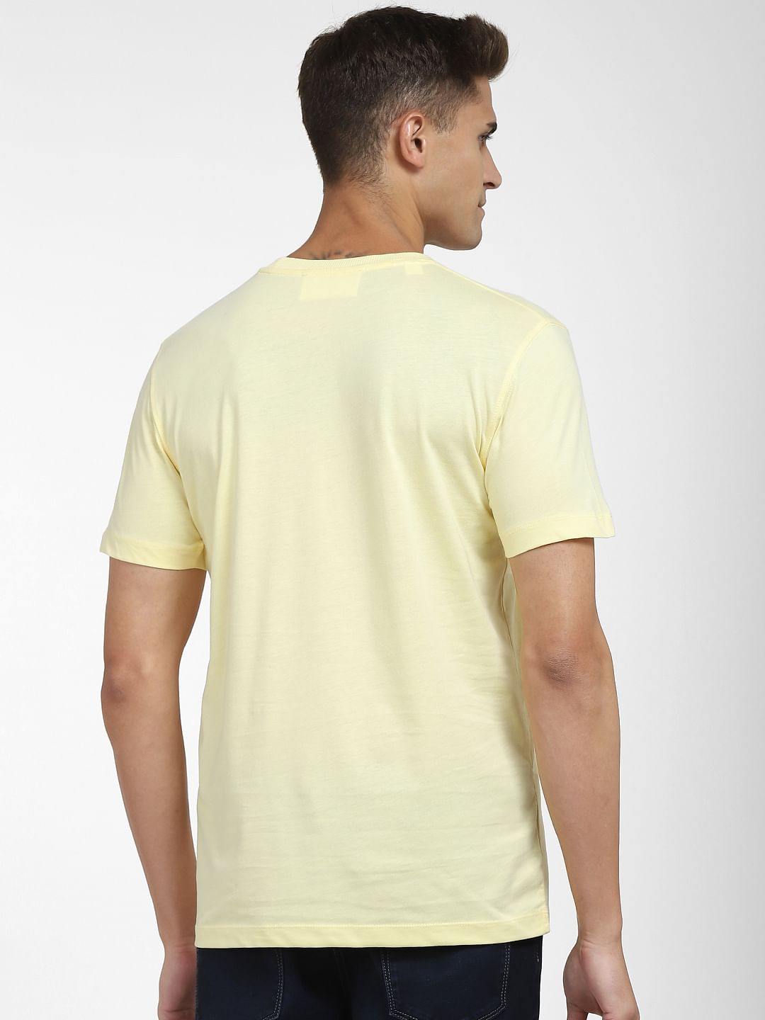Yellow Graphic Print Crew Neck T-Shirt