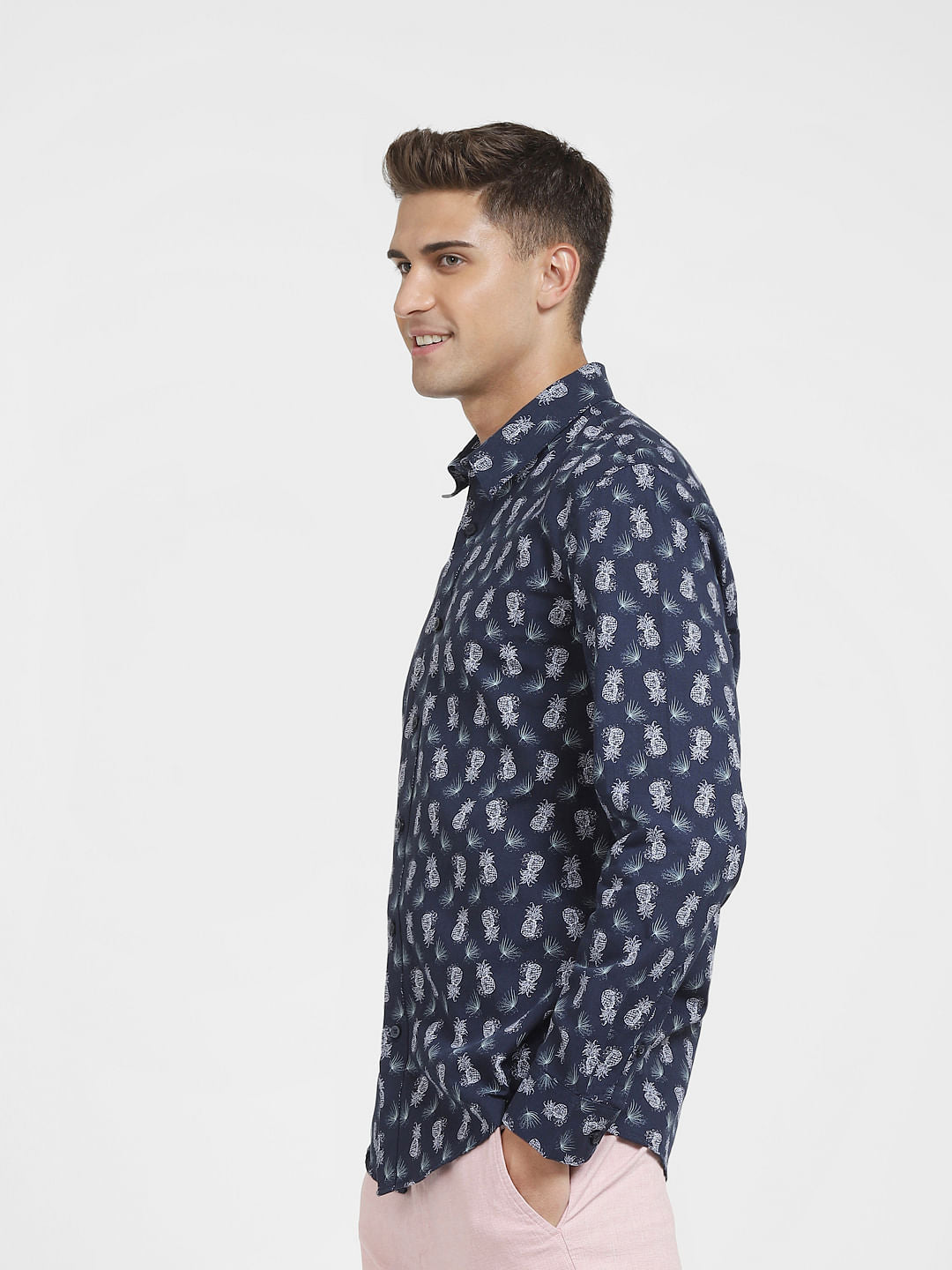 Blue All Over Print Full Sleeves Shirt