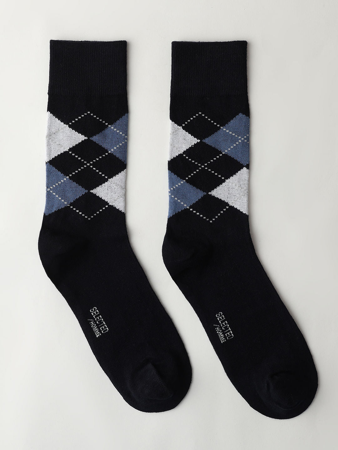Blue Argyle Socks