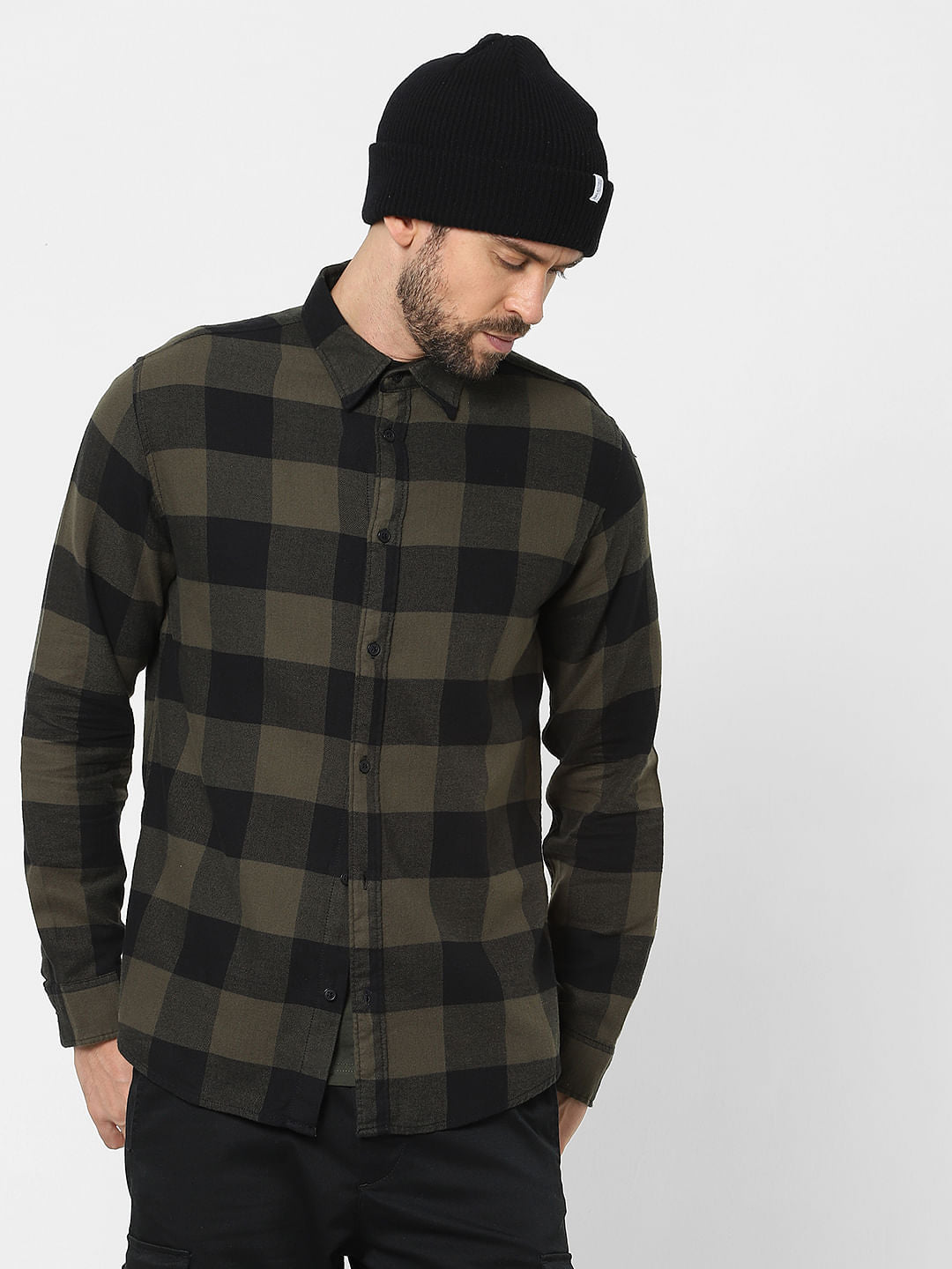 Green Check Organic Cotton Full Sleeves Shirt