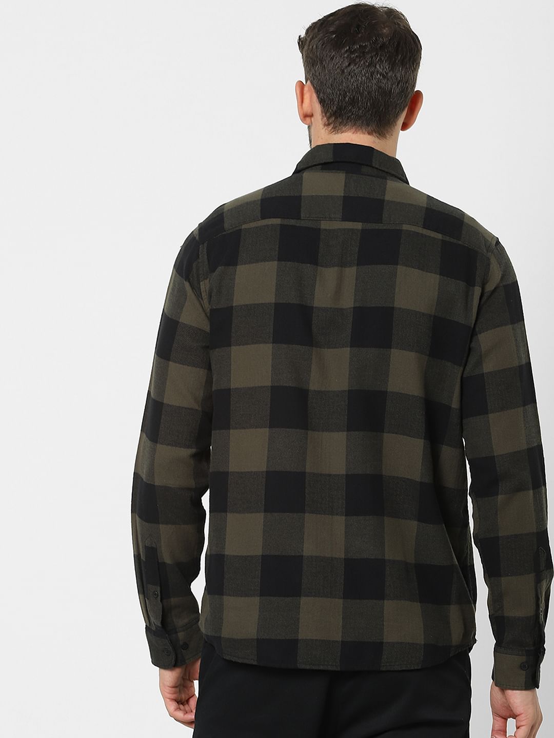 Green Check Organic Cotton Full Sleeves Shirt