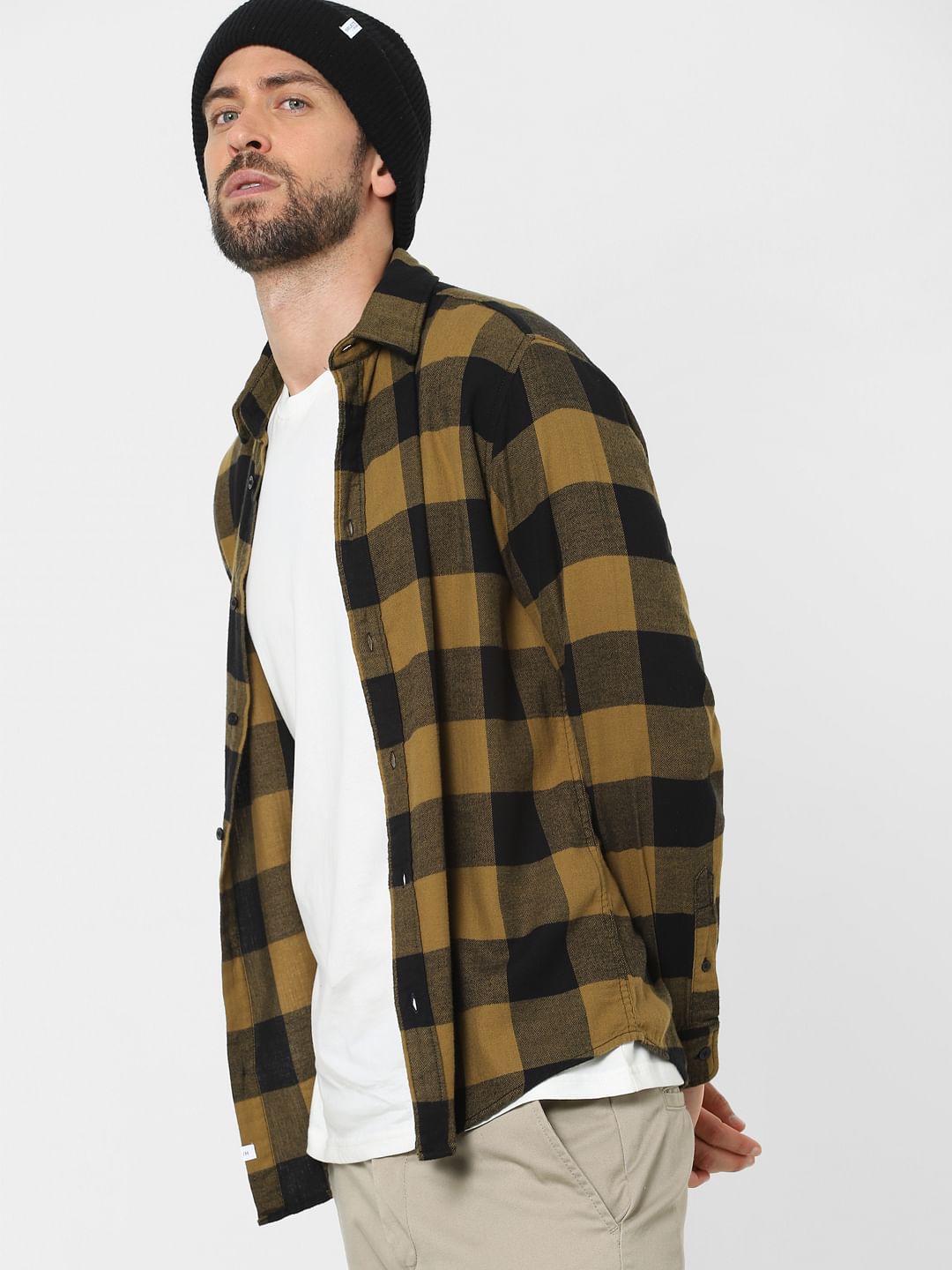Yellow Check Organic Cotton Full Sleeves Shirt