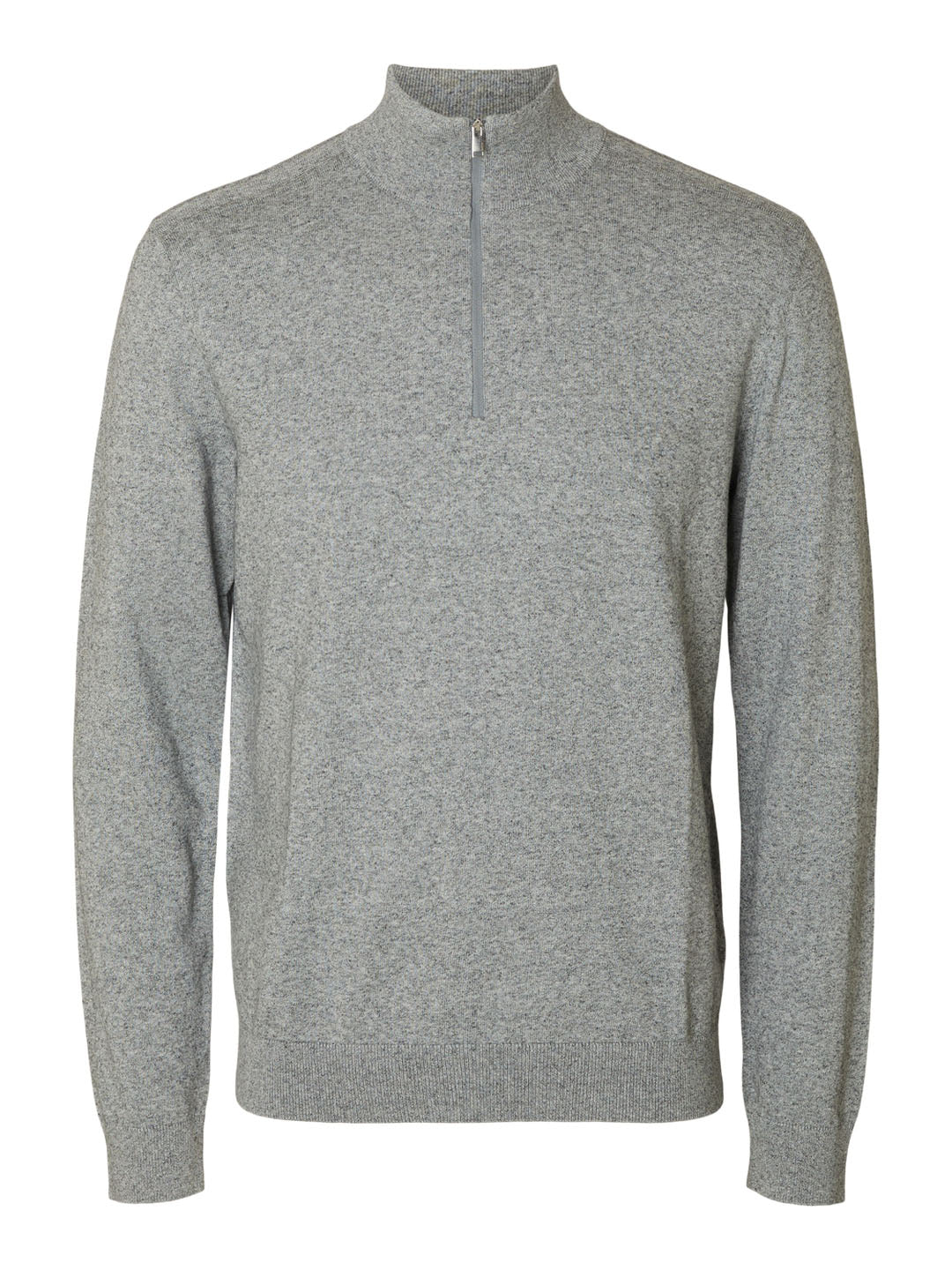 Light Grey Half-Zip Knitted Jumper
