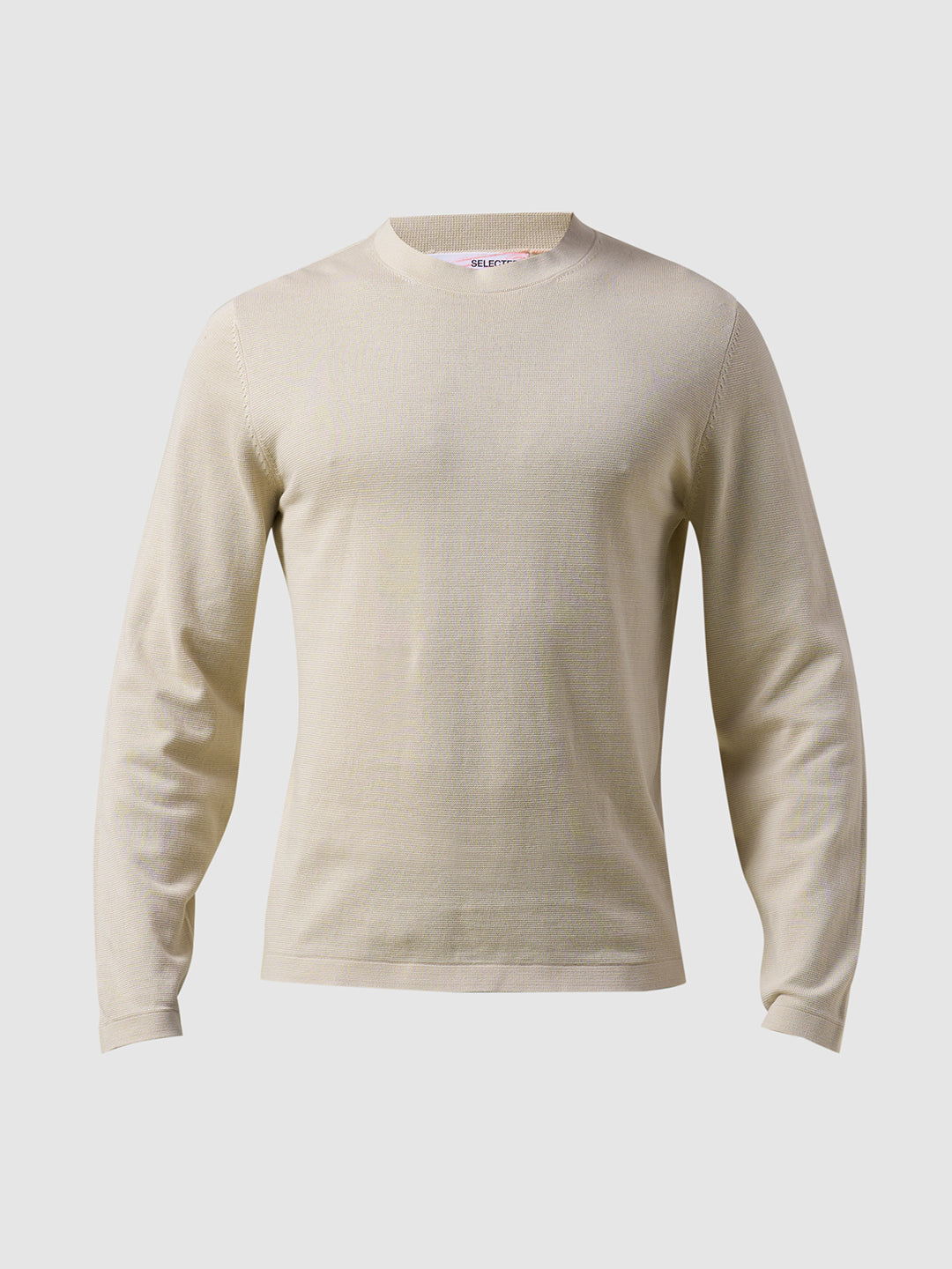 Organic Cotton Structured Pullover - Beige