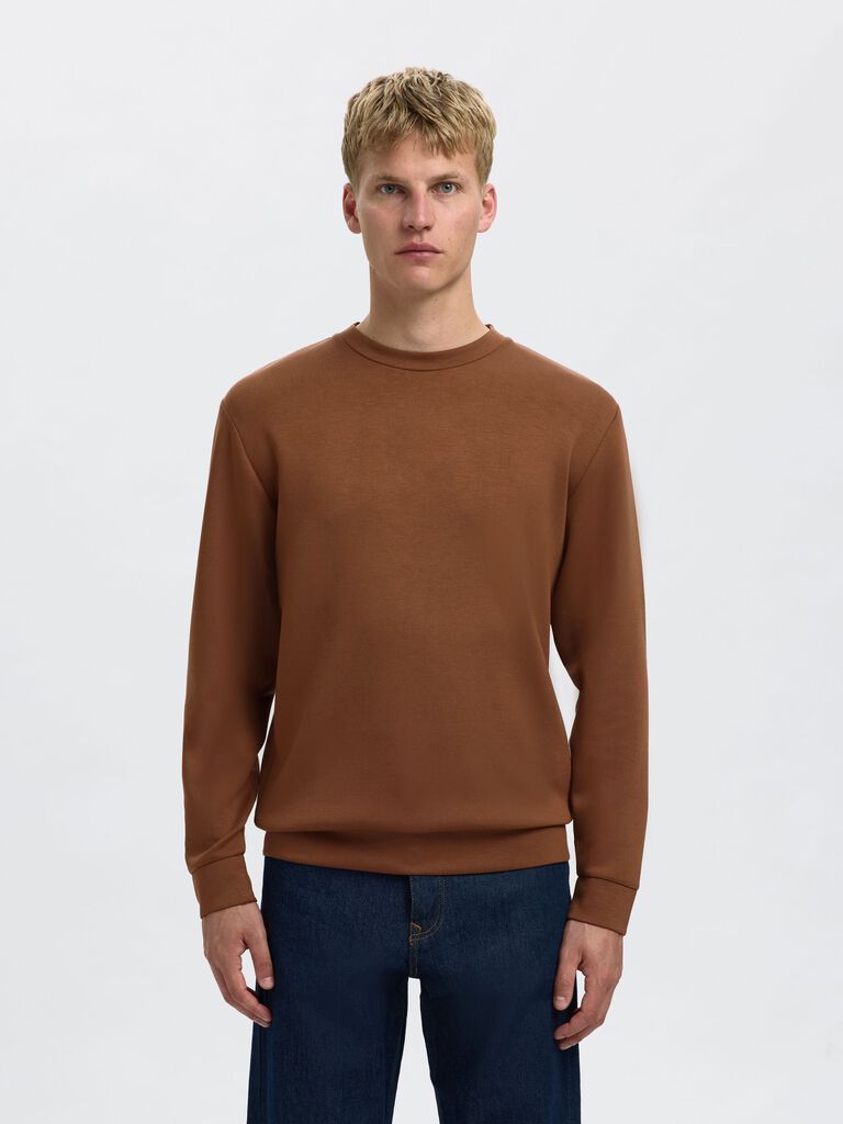 Crew Neck Sweatshirt - Brown