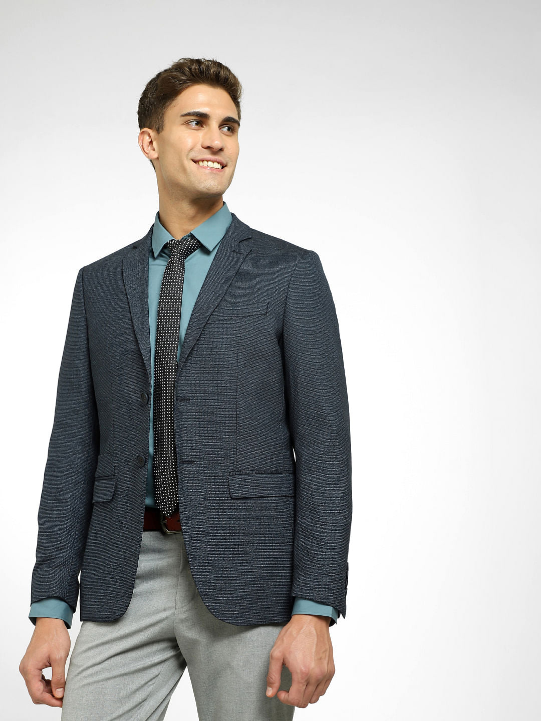 Teal Blue Formal Full Sleeves Shirt